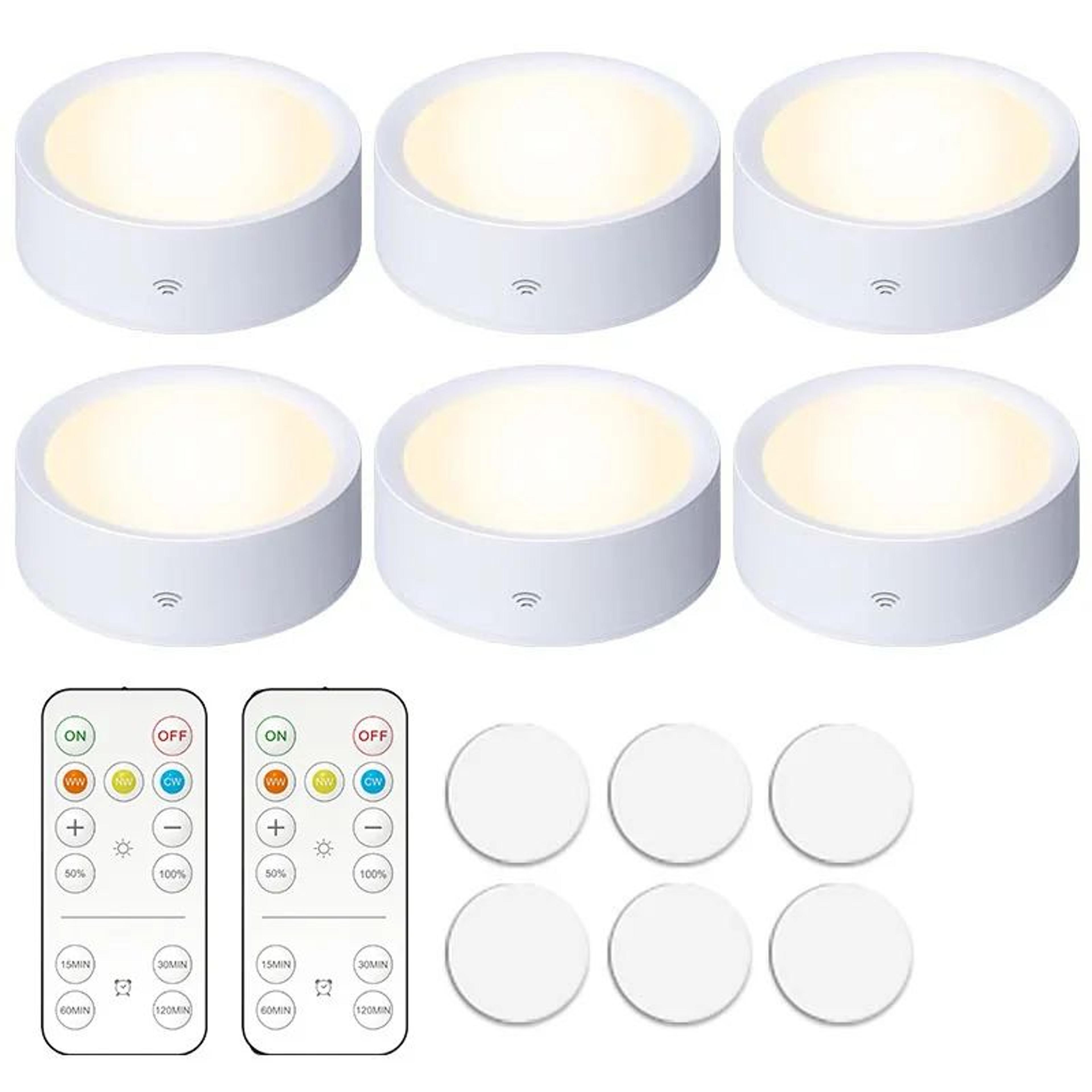 Smart Remote Control Cabinet Light  Battery Powered Dimmable Warm  White LED Night Light For Kitche 0