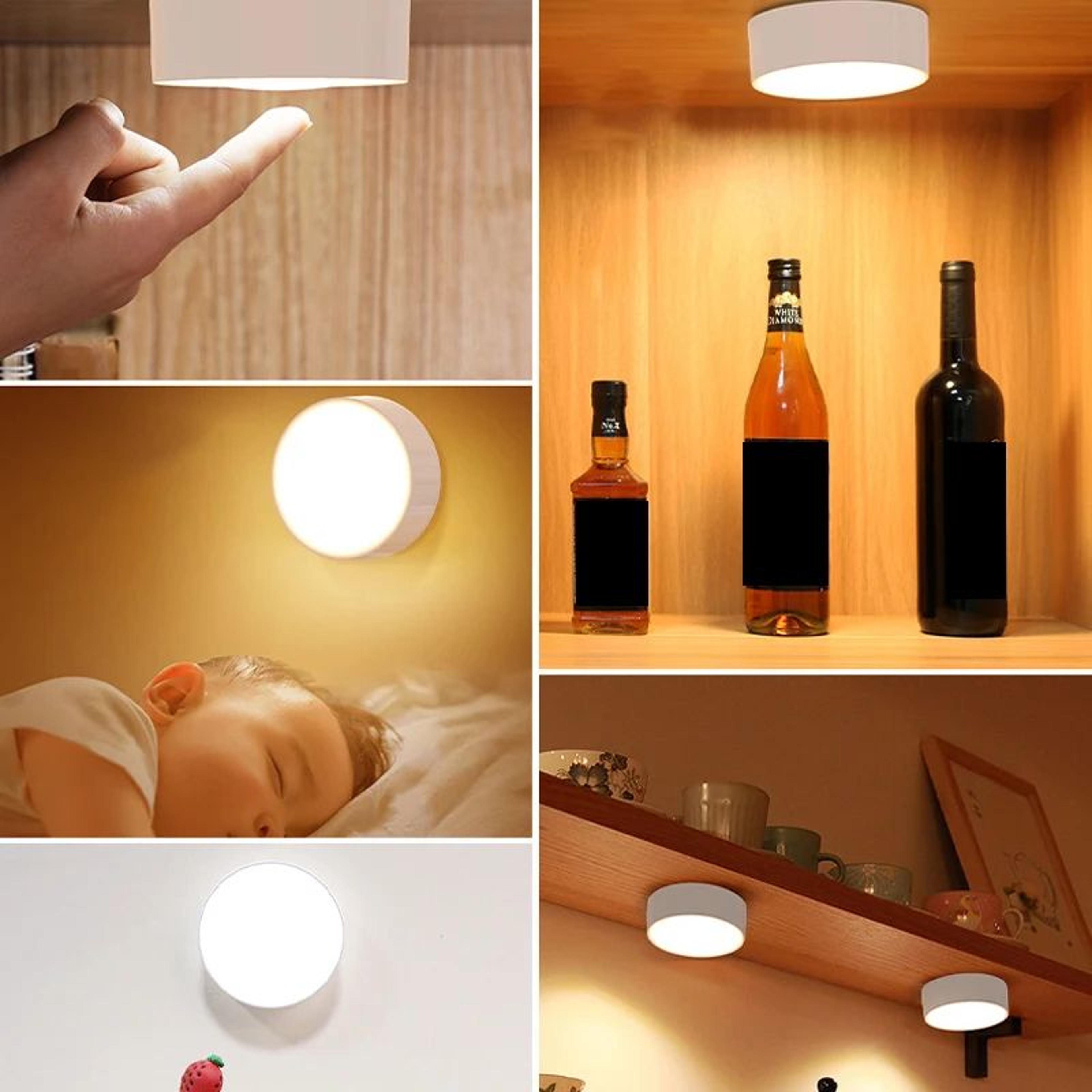 Smart Remote Control Cabinet Light  Battery Powered Dimmable Warm  White LED Night Light For Kitche 5