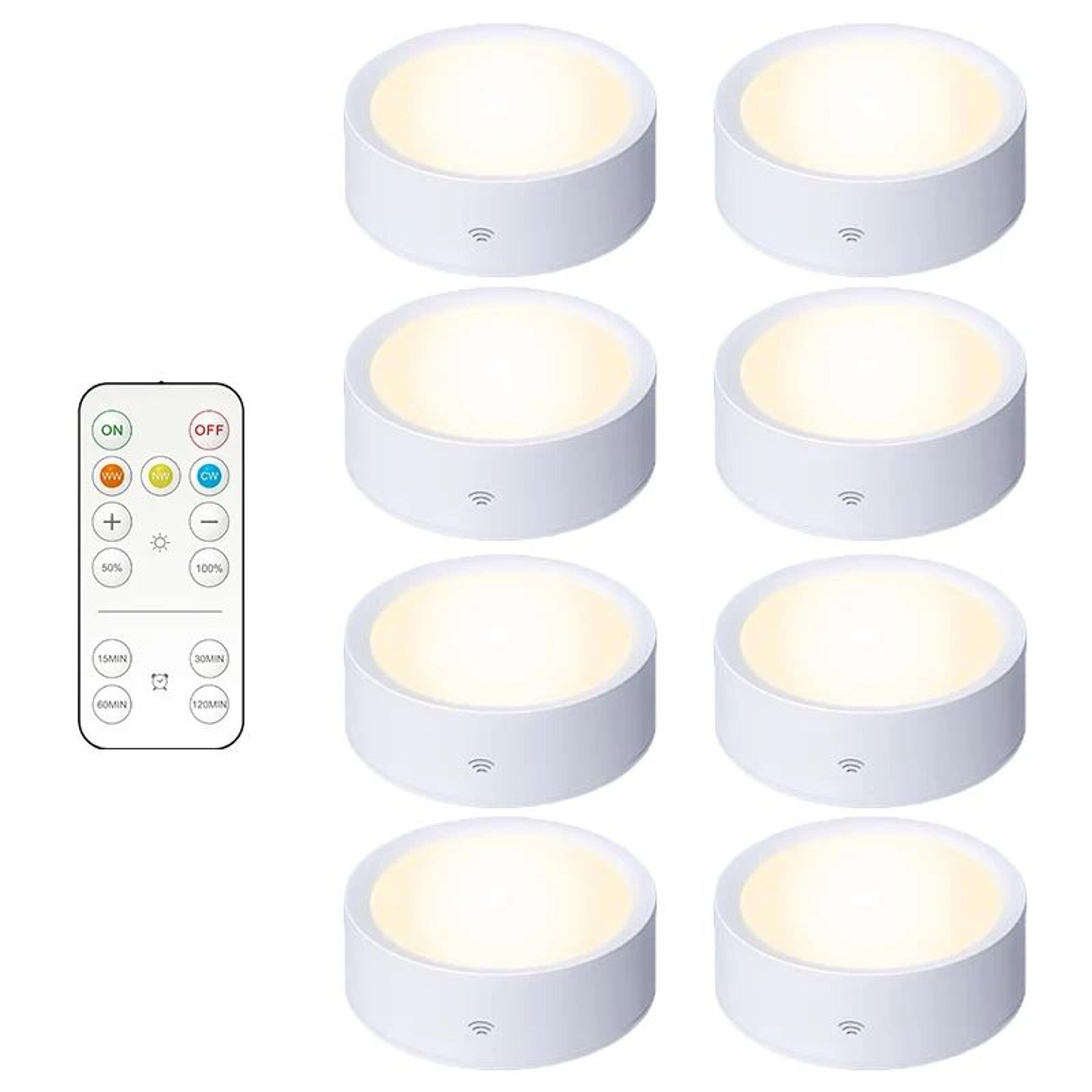Smart Remote Control Cabinet Light  Battery Powered Dimmable Warm  White LED Night Light For Kitche 14