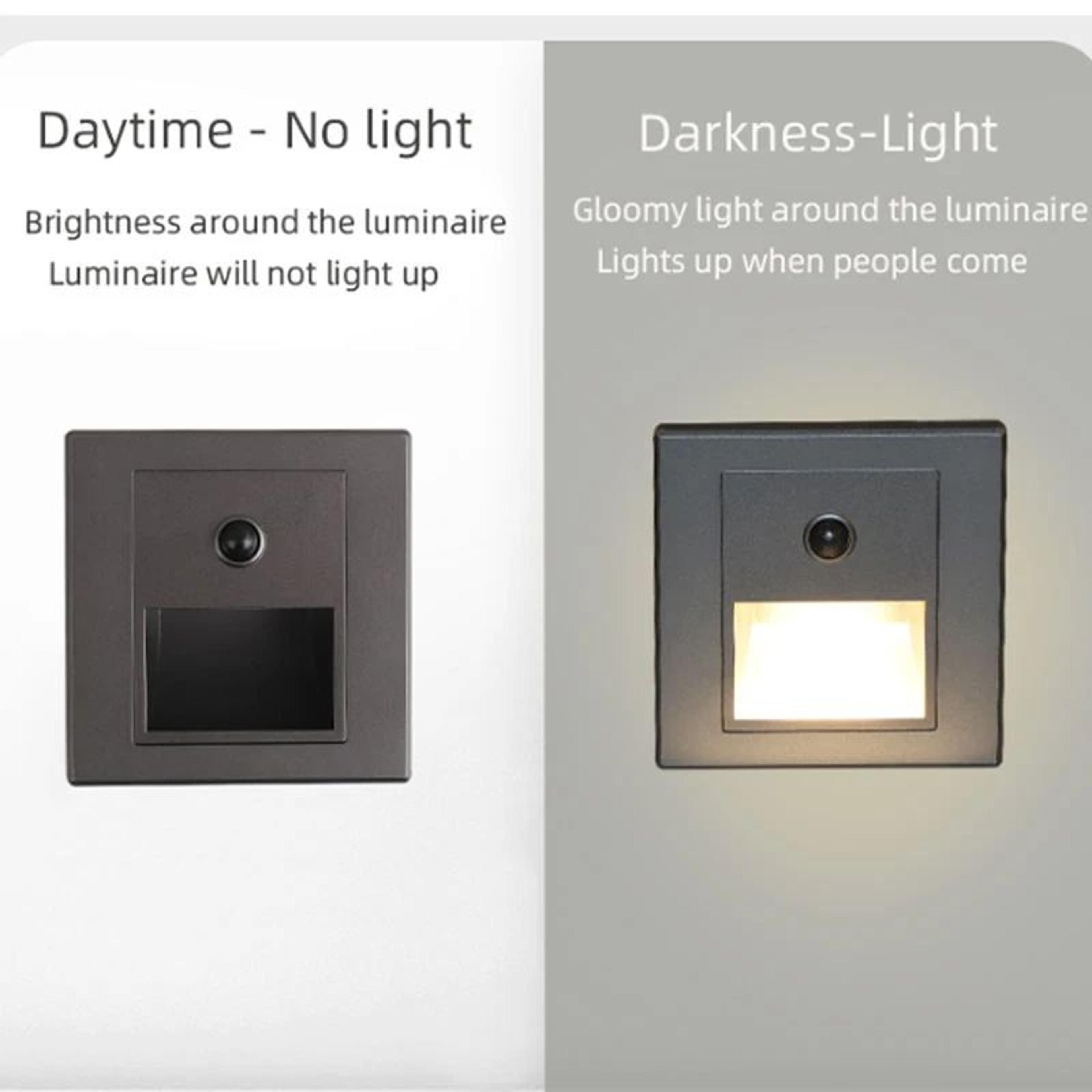 Recessed LED Stair Step Light  3W Infrared Motion Sensor Wall Lamp For Indoor  Outdoor Stairs Hallw 3