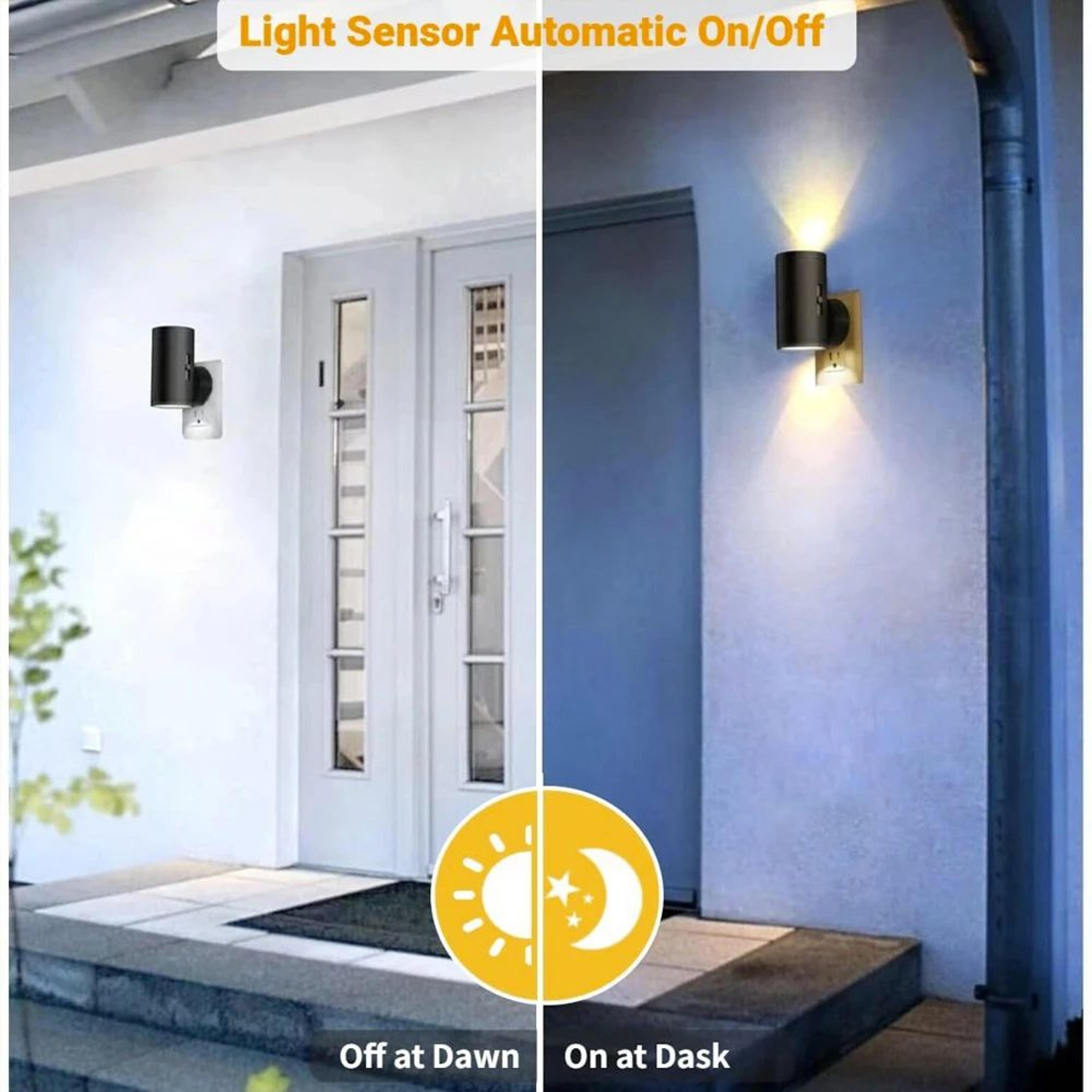 Dimmable LED PlugIn Cylindrical Night Light With Light Sensor  Warm White Auto OnOff Wall Night Lig 2