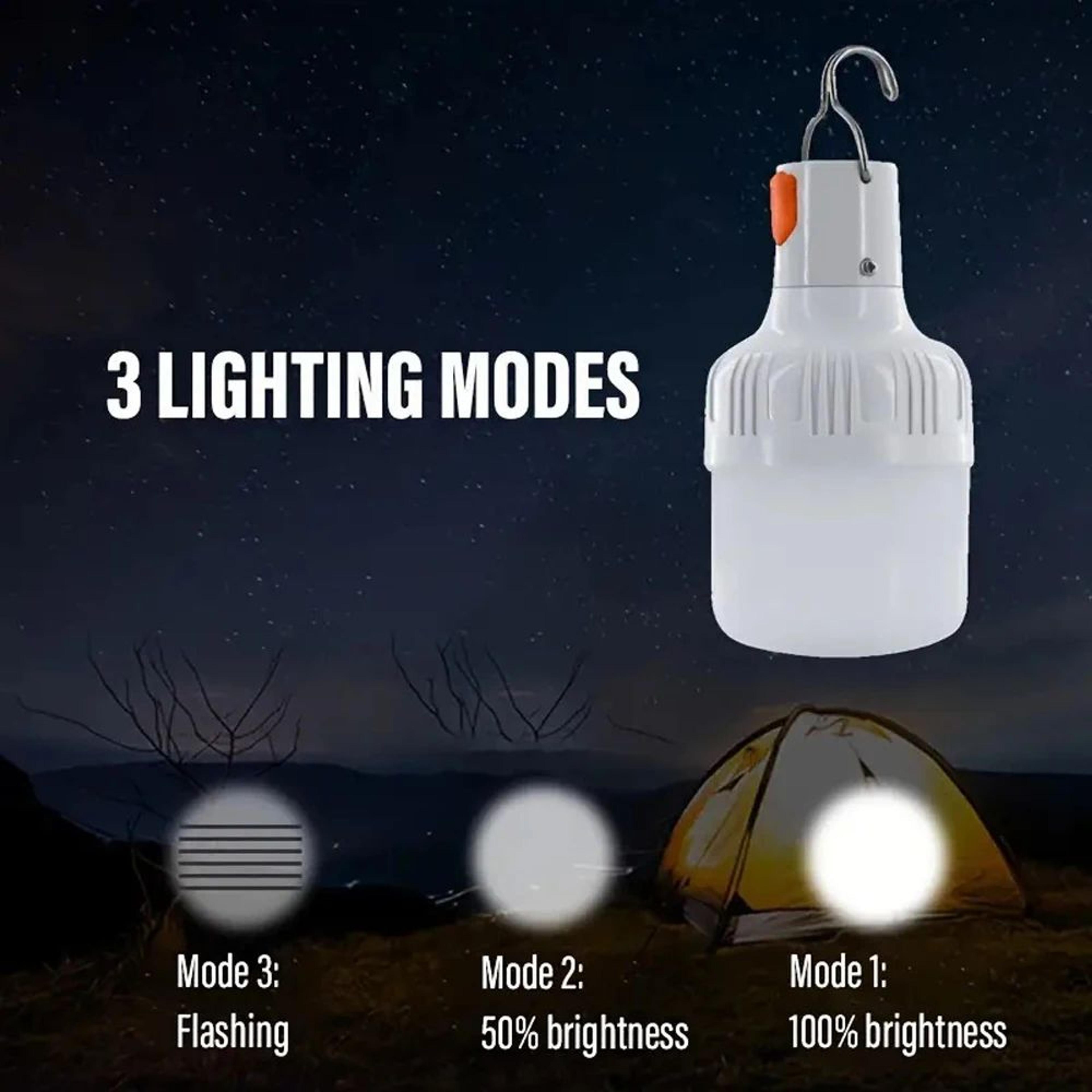 USB Rechargeable LED Camping Light Bulb 30W60W100W  Portable Emergency Lantern With Hook For Outdoo 2