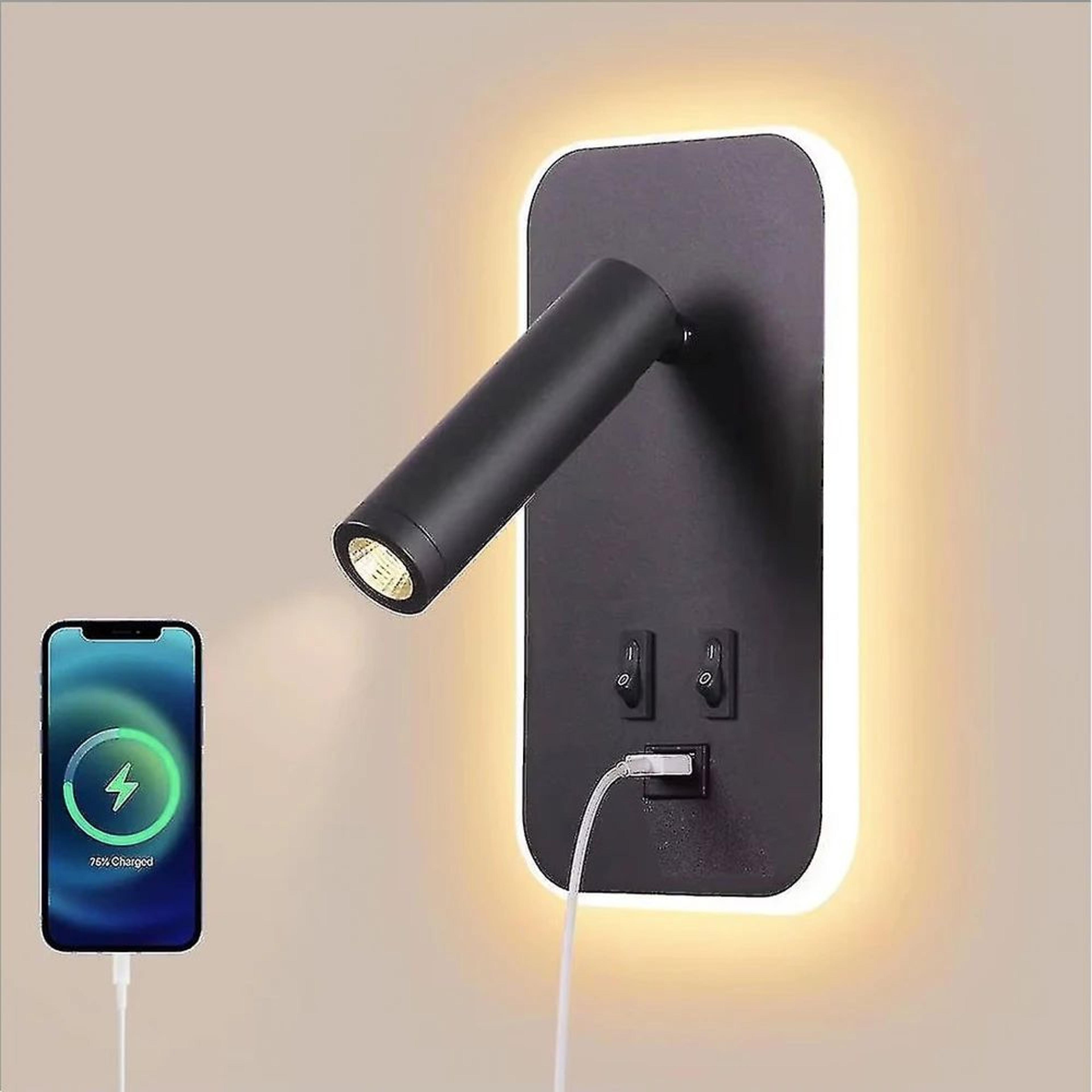 Modern LED Rotating Wall Lamp With USB Charging  13W Adjustable Reading Light For Bedroom Living Ro 0