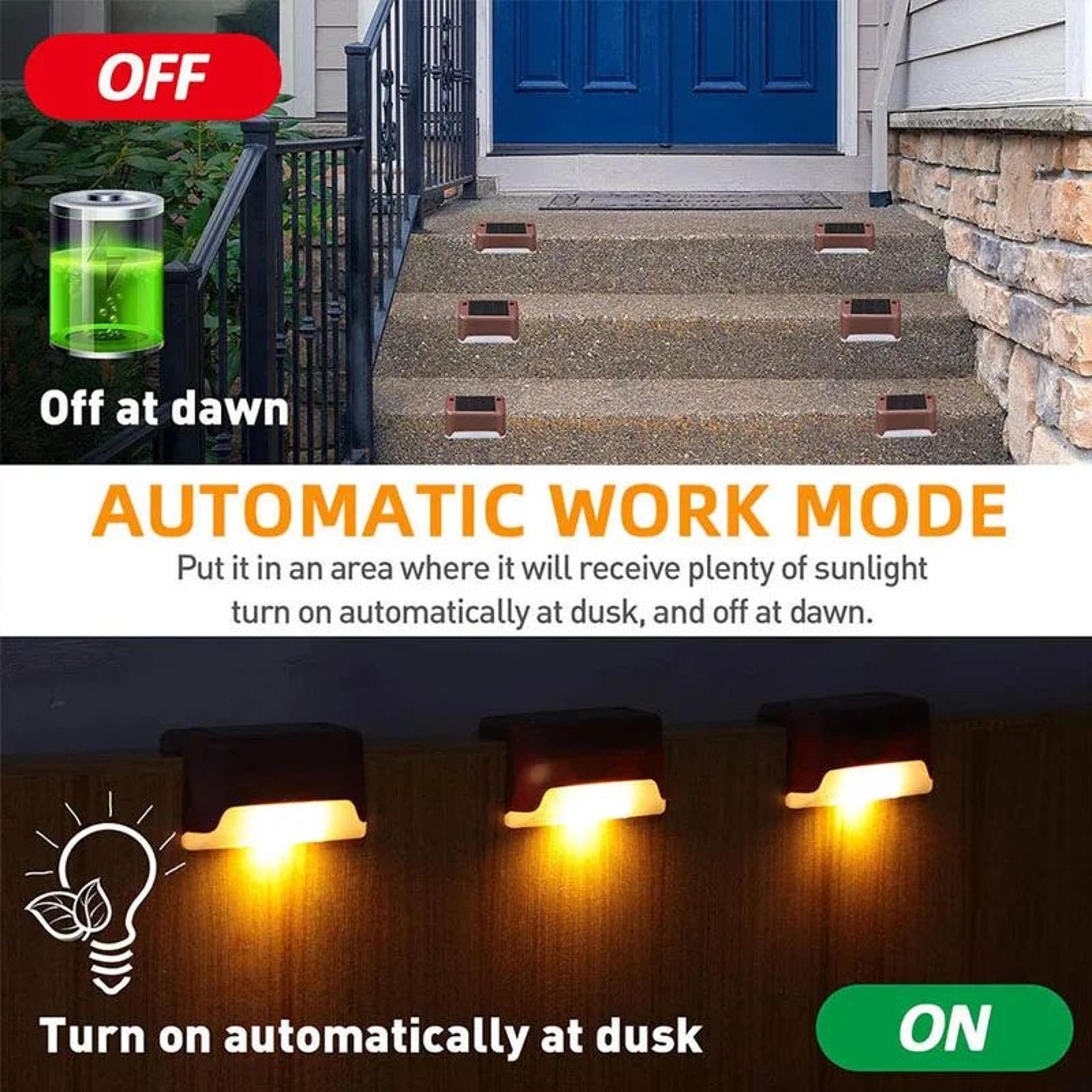Solar Deck Lights Outdoor  Waterproof LED Solar Step Lights For Stairs Fence Railing Patio Yard  Pa 3