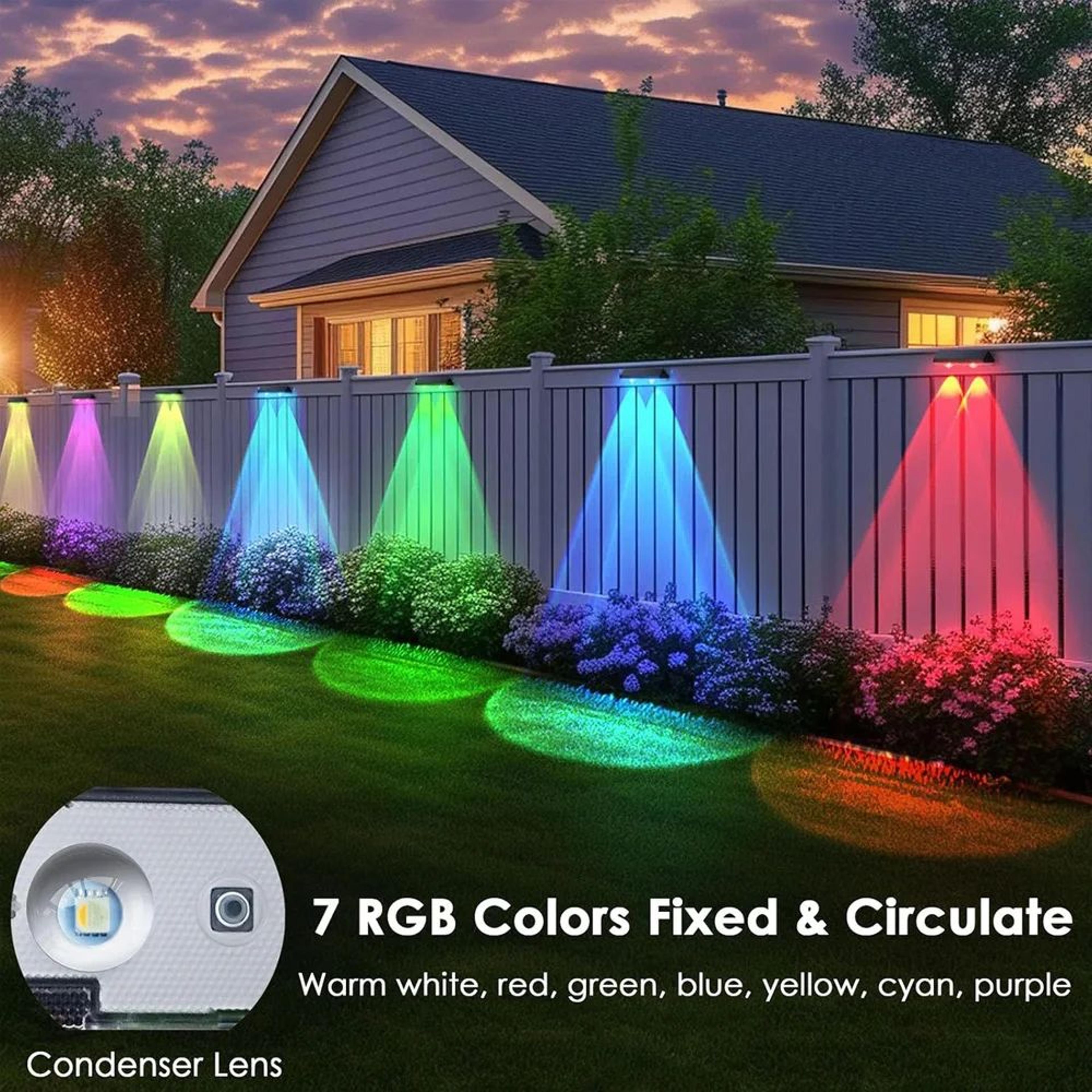 Solar LED Fence  Deck Lights  IP65 Waterproof Outdoor Path Stair  Wall Lights With 3 Color Temperat