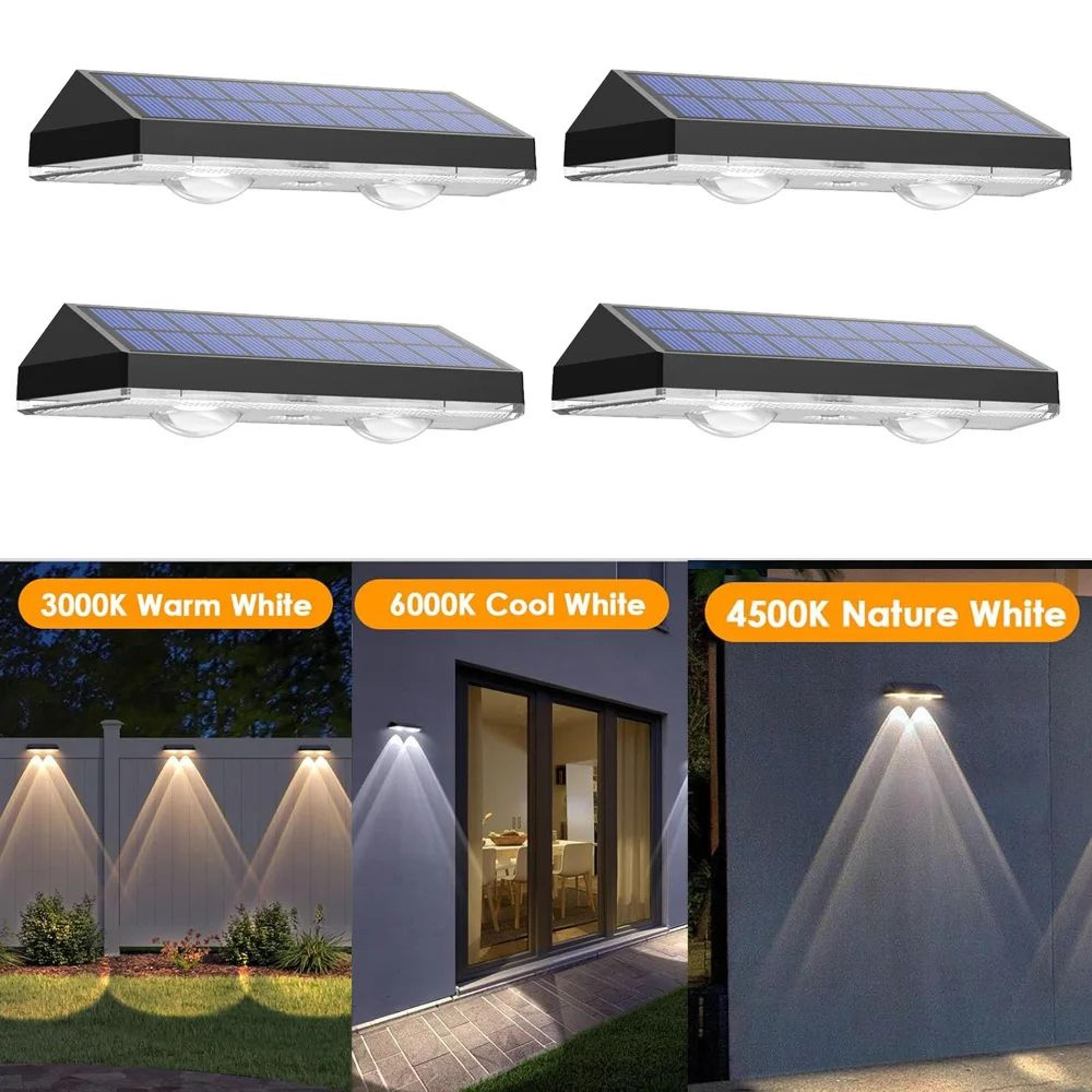 Solar LED Fence  Deck Lights  IP65 Waterproof Outdoor Path Stair  Wall Lights With 3 Color Temperat 8