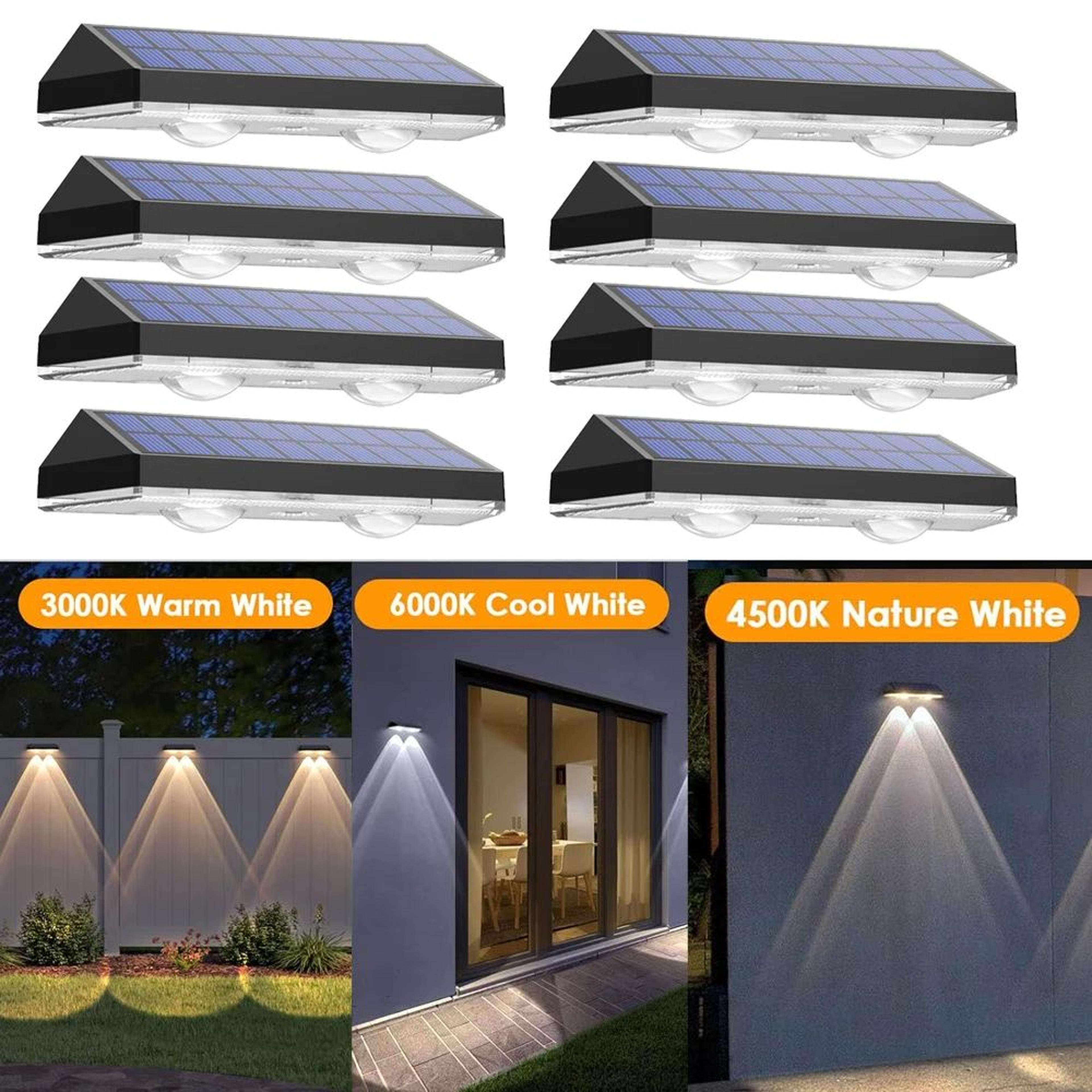 Solar LED Fence  Deck Lights  IP65 Waterproof Outdoor Path Stair  Wall Lights With 3 Color Temperat 10
