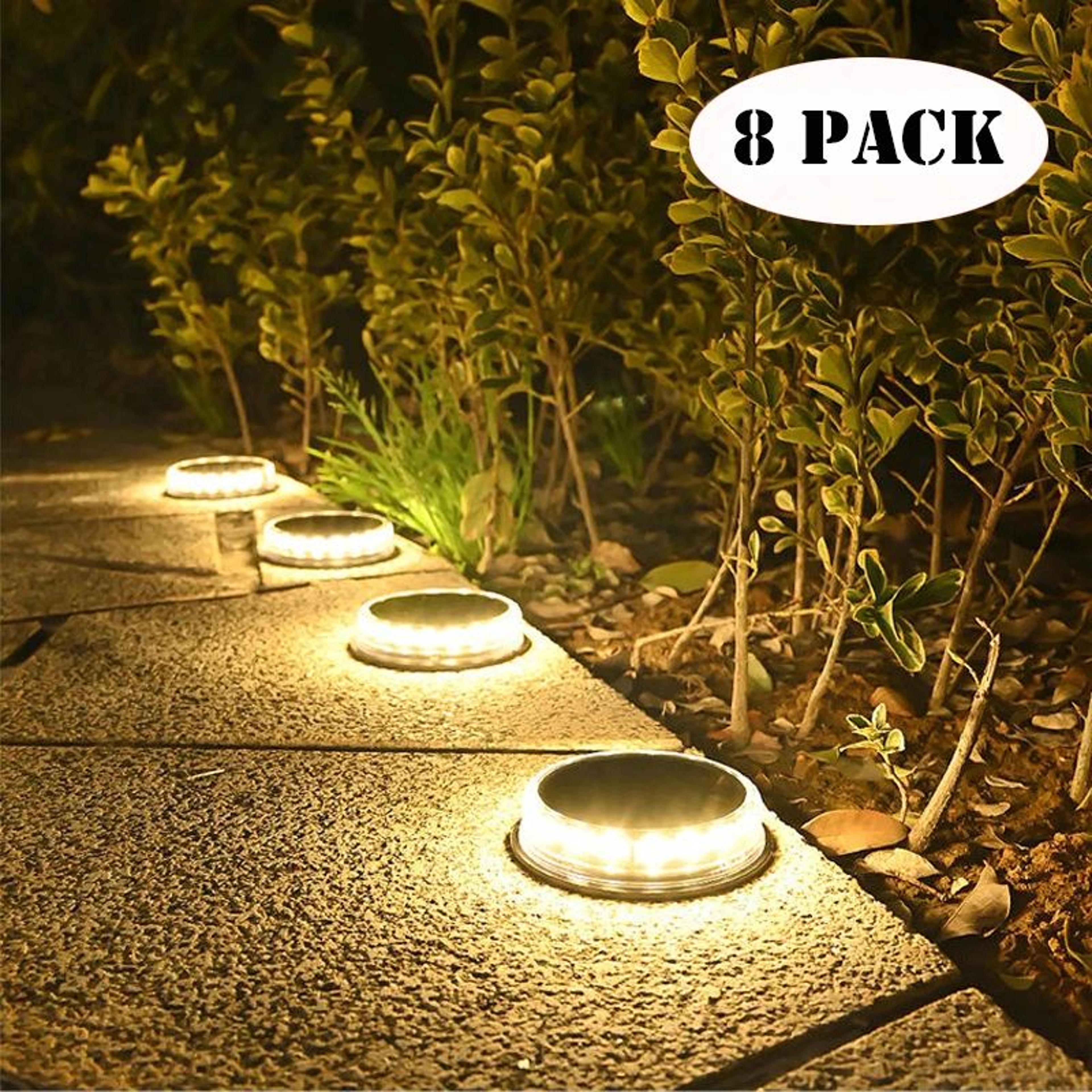 Solar LED Ground Disk Lights  45 In IP65 Waterproof Outdoor Landscape Pathway Garden Lawn Lights 17 0