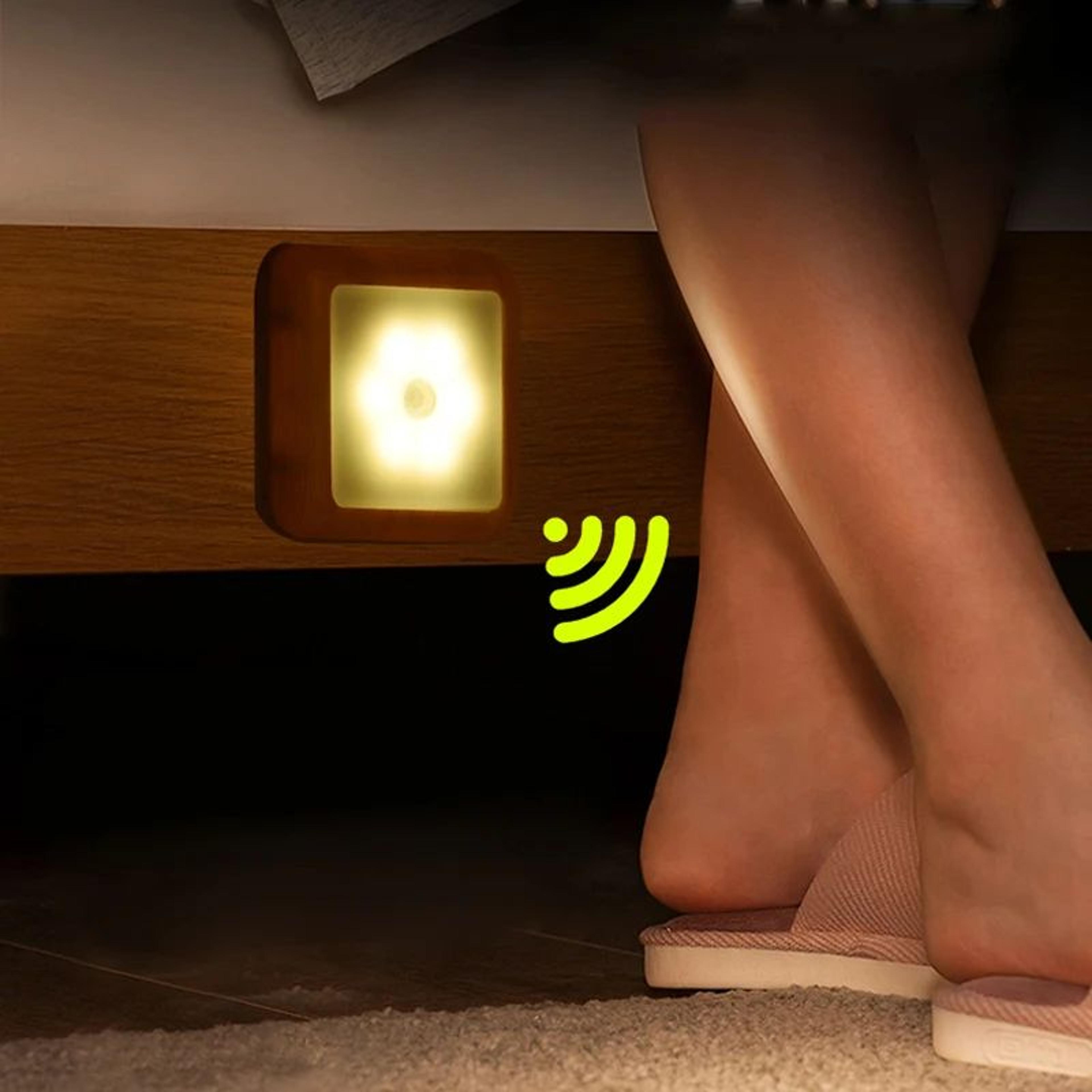 Wood Grain Motion Sensor LED Night Light  Wireless Battery Powered Smart Closet Cabinet Light For S 1