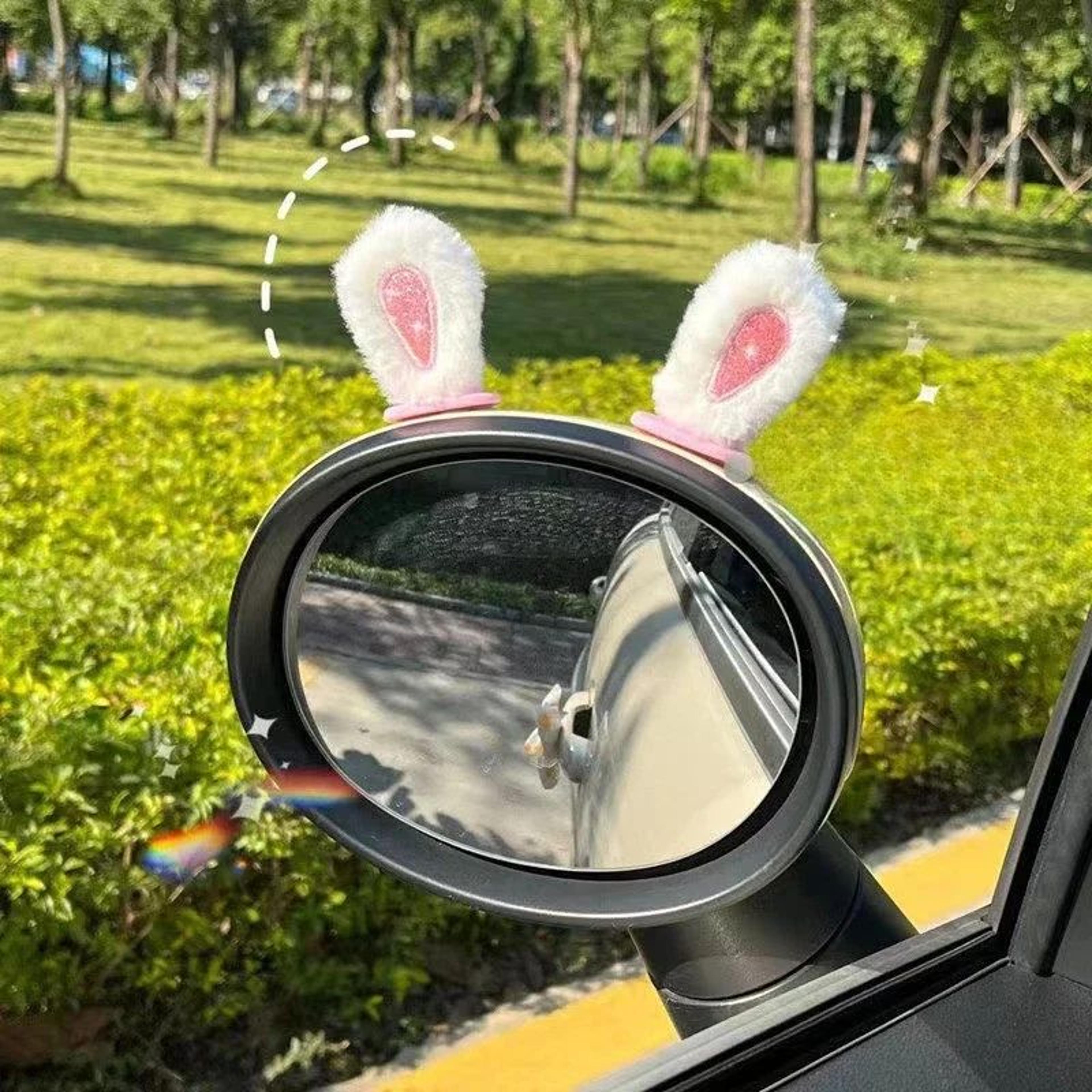 1 Pair 24 In Plush Rabbit Ears Car Mirror Ornament  Cute Interior Rearview Mirror Decoration Access 5