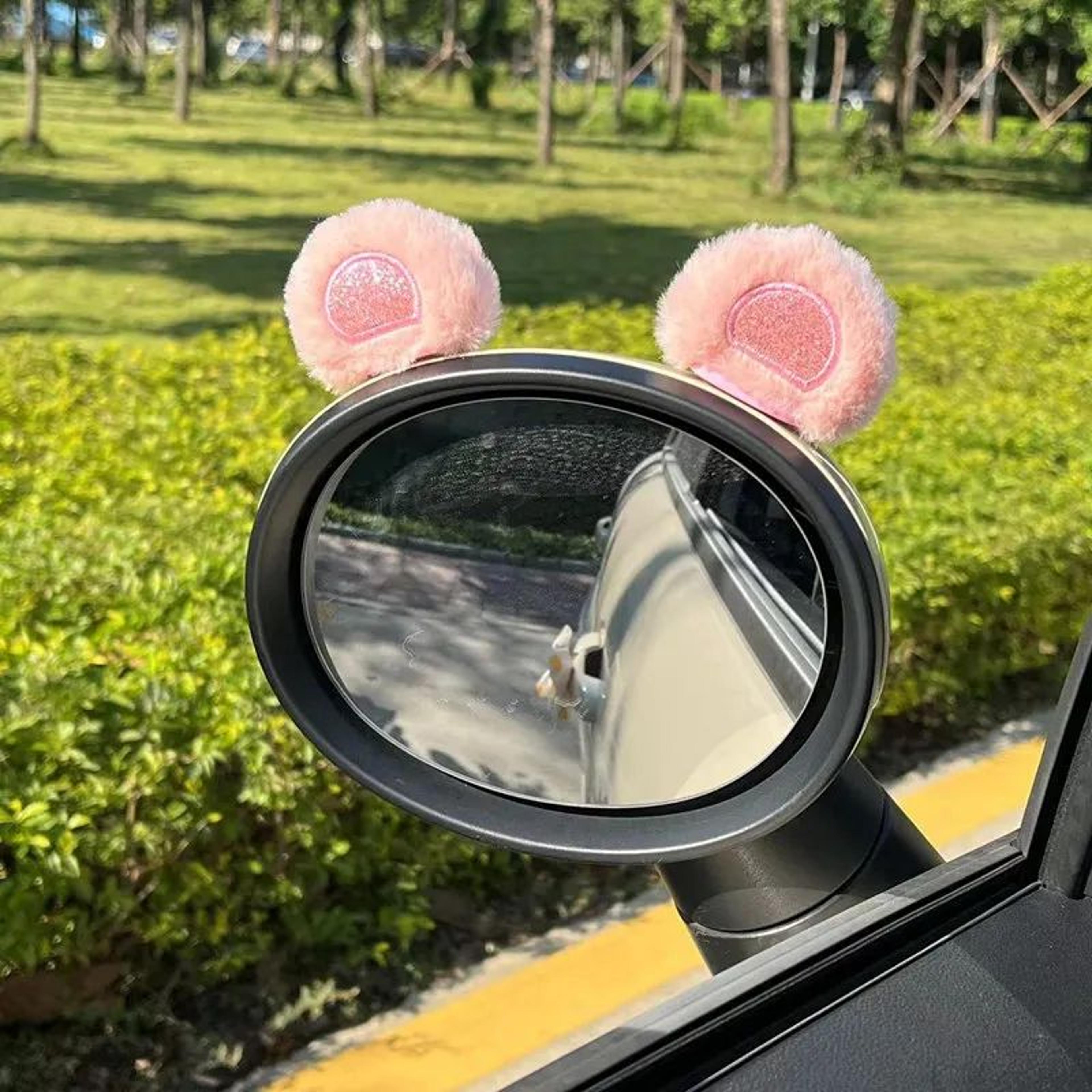 1 Pair 24 In Plush Rabbit Ears Car Mirror Ornament  Cute Interior Rearview Mirror Decoration Access 11