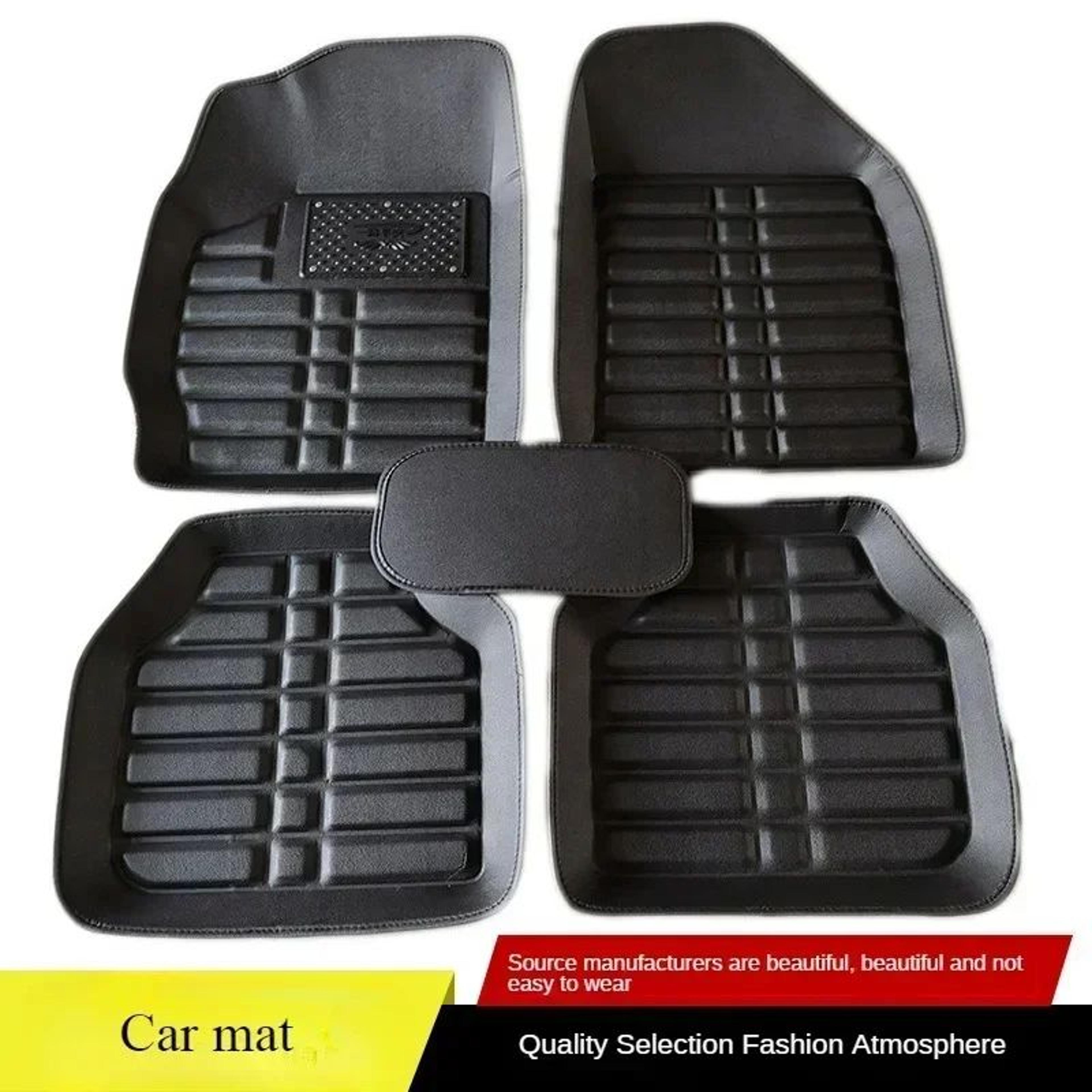 Universal PU Leather Car Floor Mats Set  Waterproof AntiSlip 5Pc Interior Floor Liners For Most 5Se 2