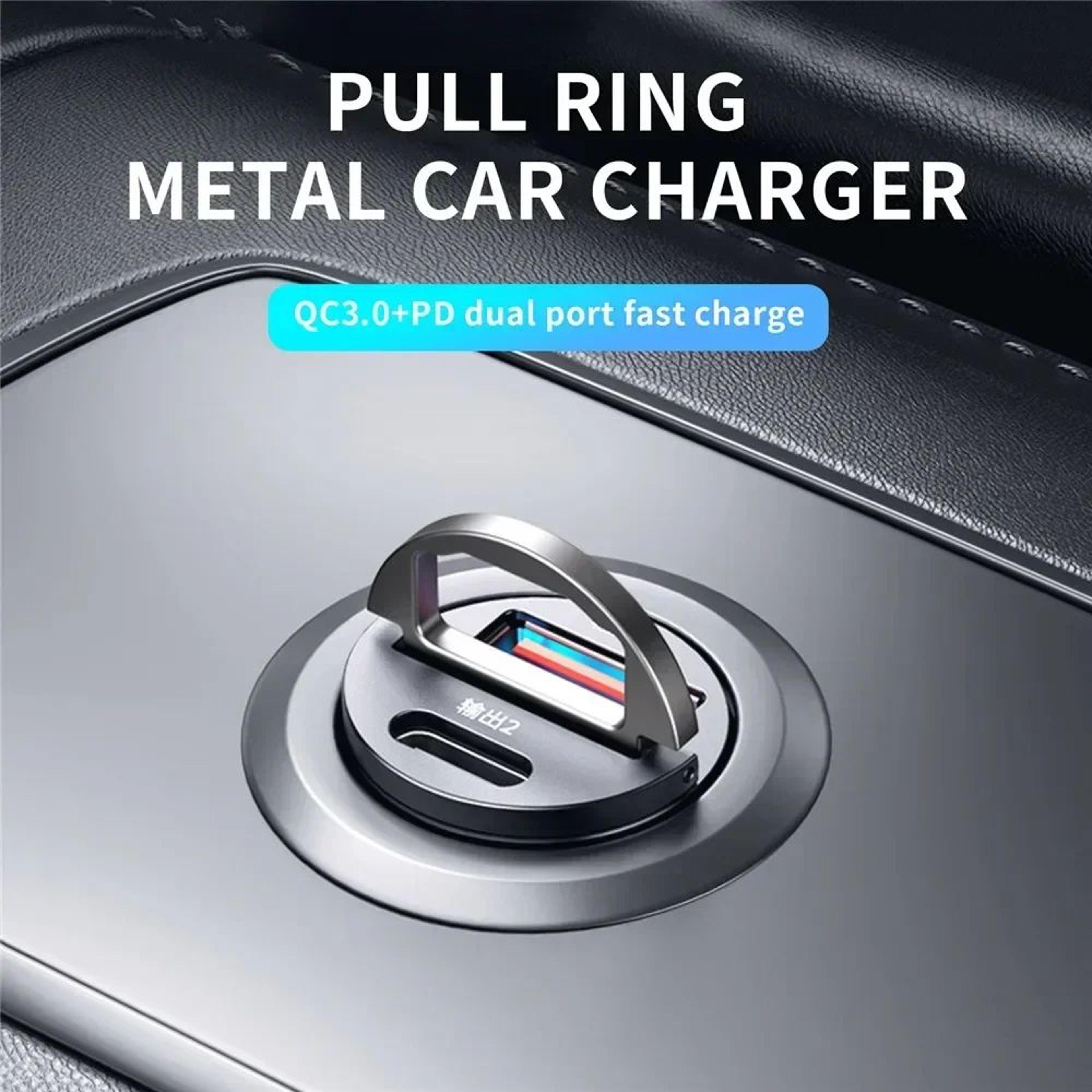200W Mini USB Car Charger  Super Fast Invisible Cigarette Lighter Adapter With Dual USB Charging Po 4