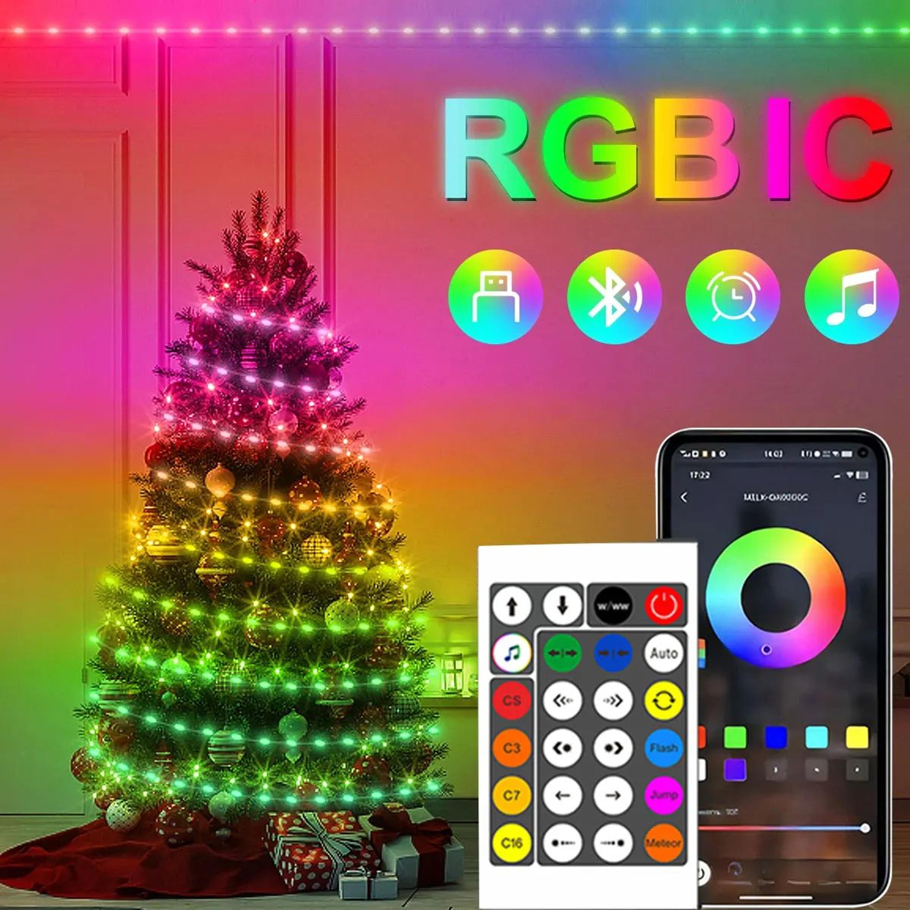 RGBIC Dream Color USB LED String Lights  Bluetooth App Control Music Sync Fairy Lights For Parties  0