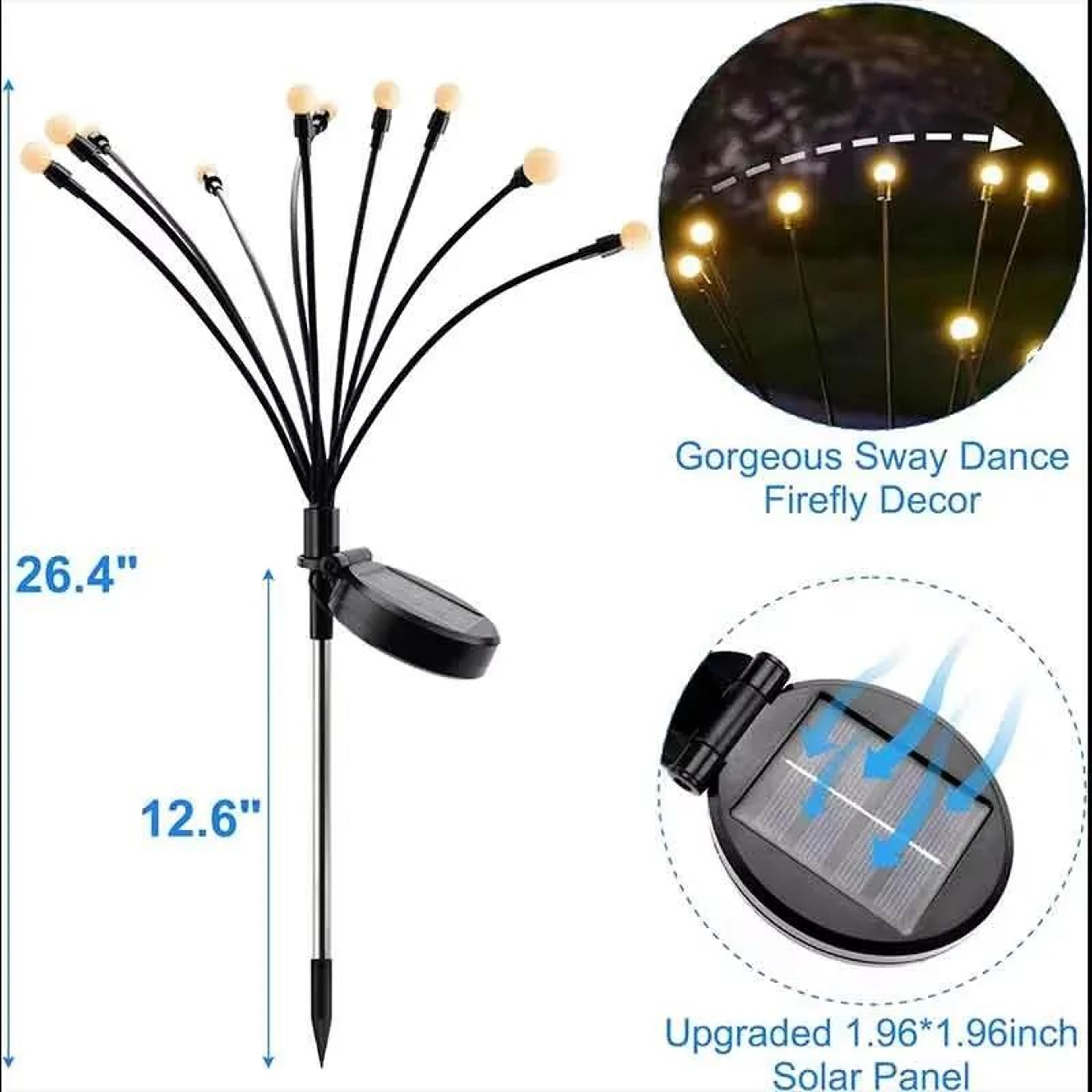 10 LED Solar Firefly Garden Lights  Waterproof Wind Swaying Landscape Lawn Stake Lights With Warm O 5