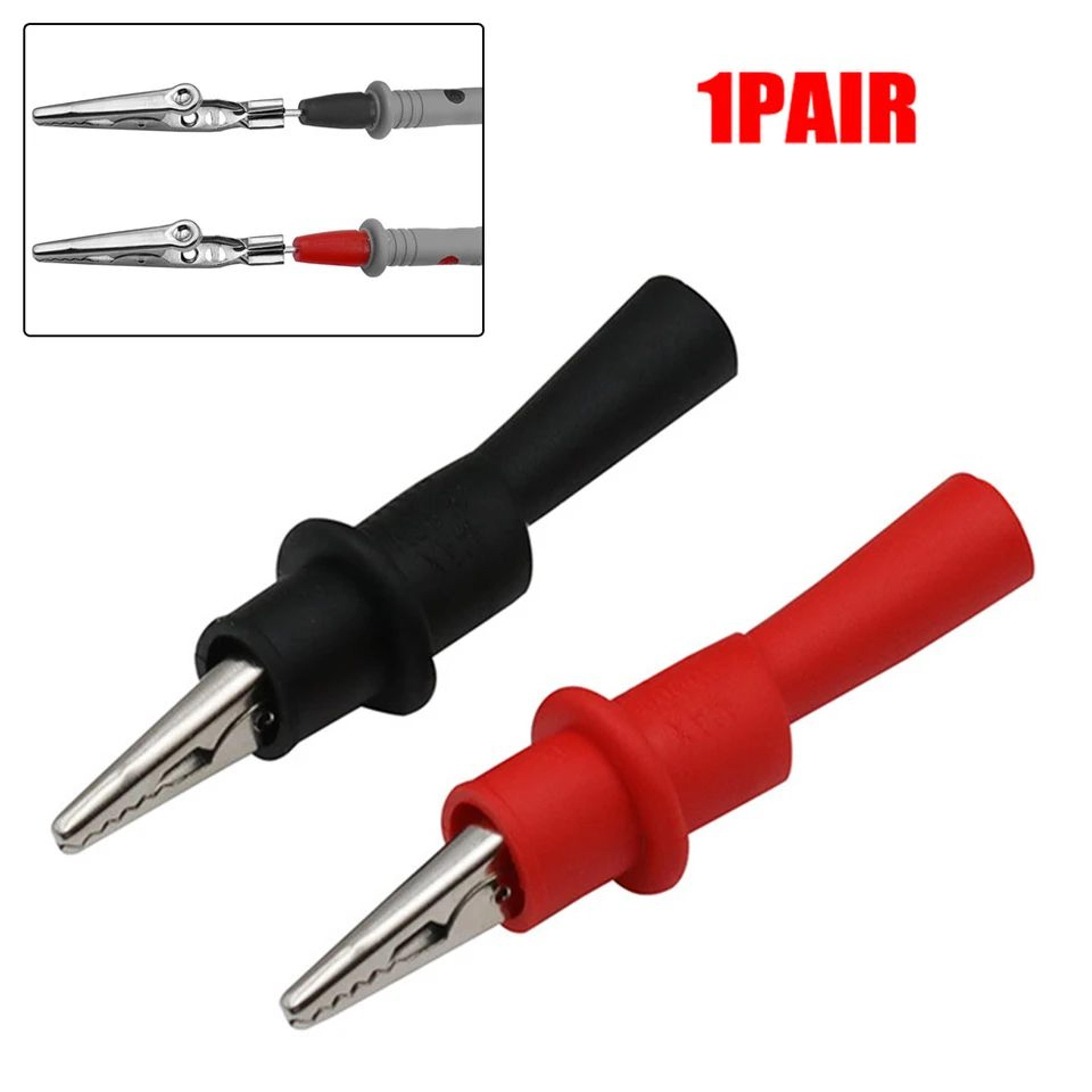 2 Pcs Red  Black Multimeter Test Clip Clamps  10A 1000V Wire Tip Alligator Clips For Digital Multim 1