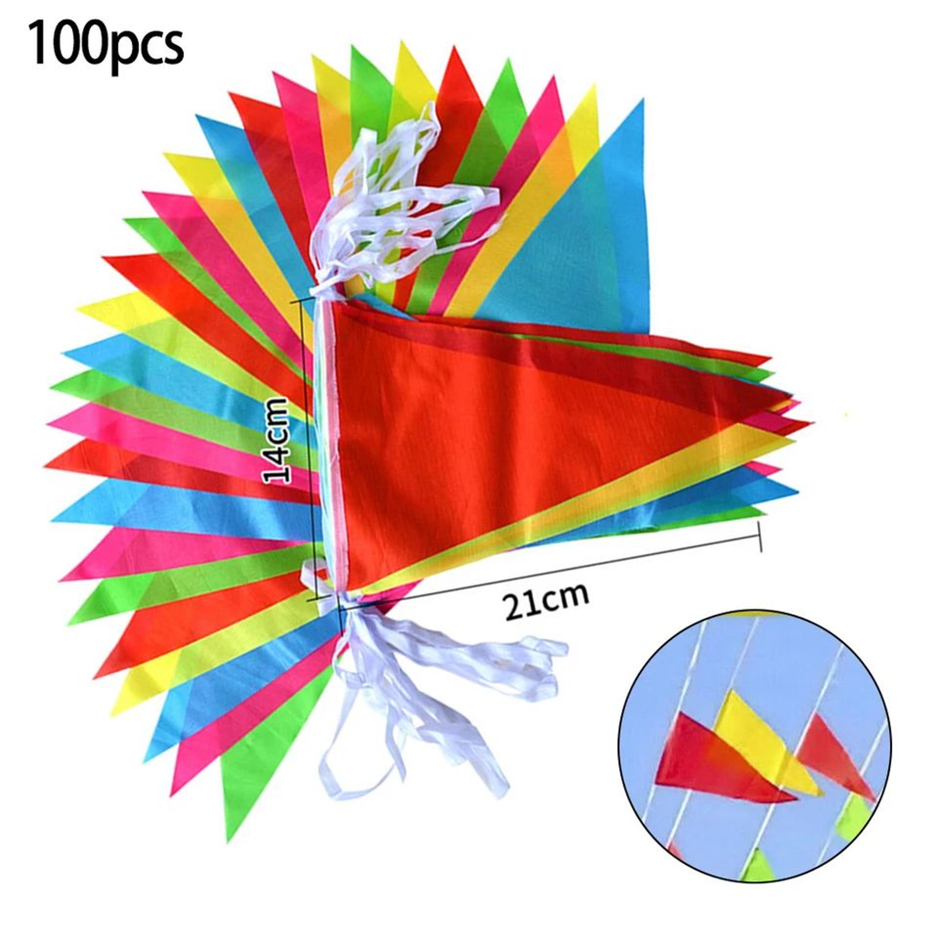 50M Multicolored Triangle Flags Bunting Banner  Reusable Pennant Decorations For Parties Weddings F 5