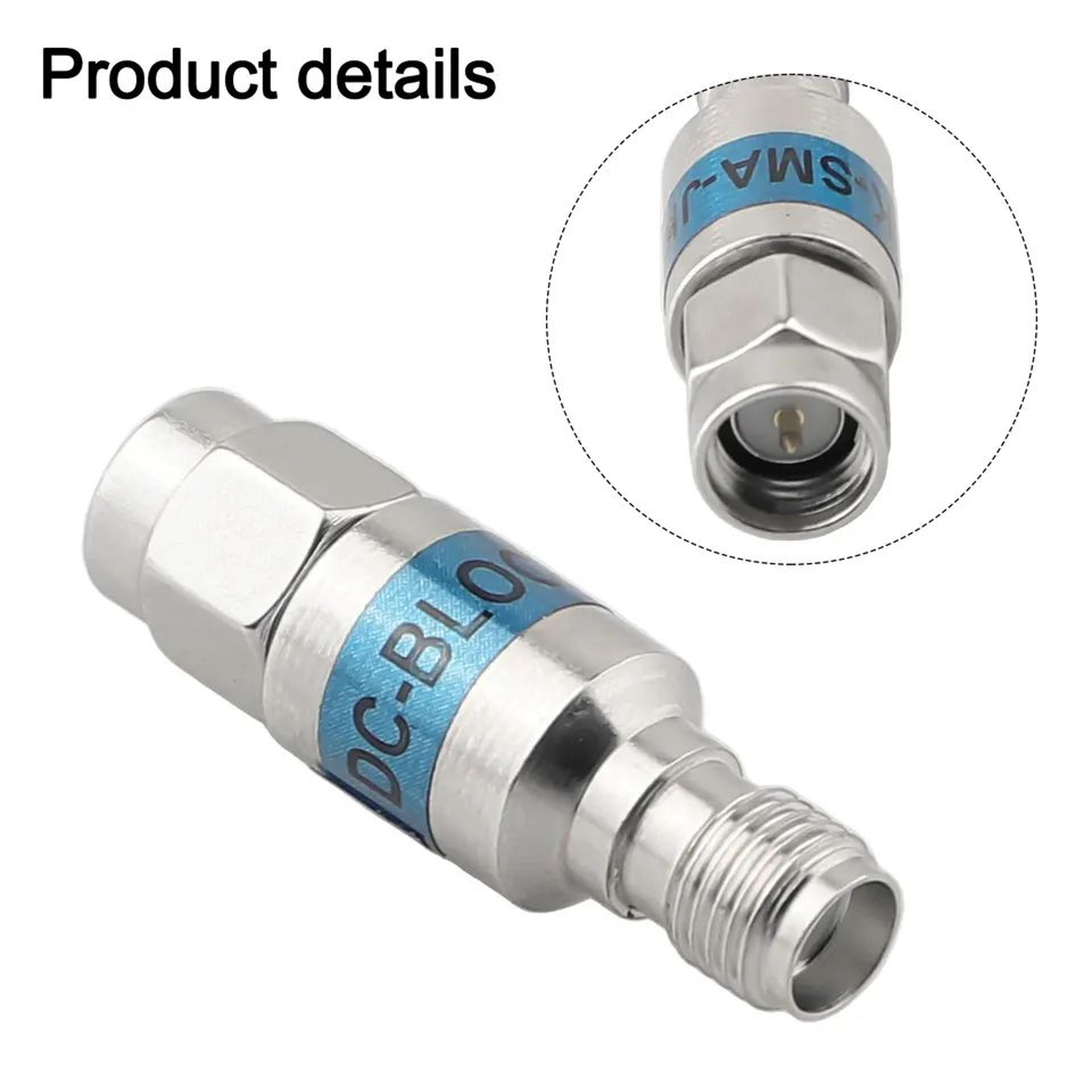 SMA DC Block RF Signal Connector  6GHz 2W 50 Ternary Alloy SMA Male To Female DC Block Adapter For  4