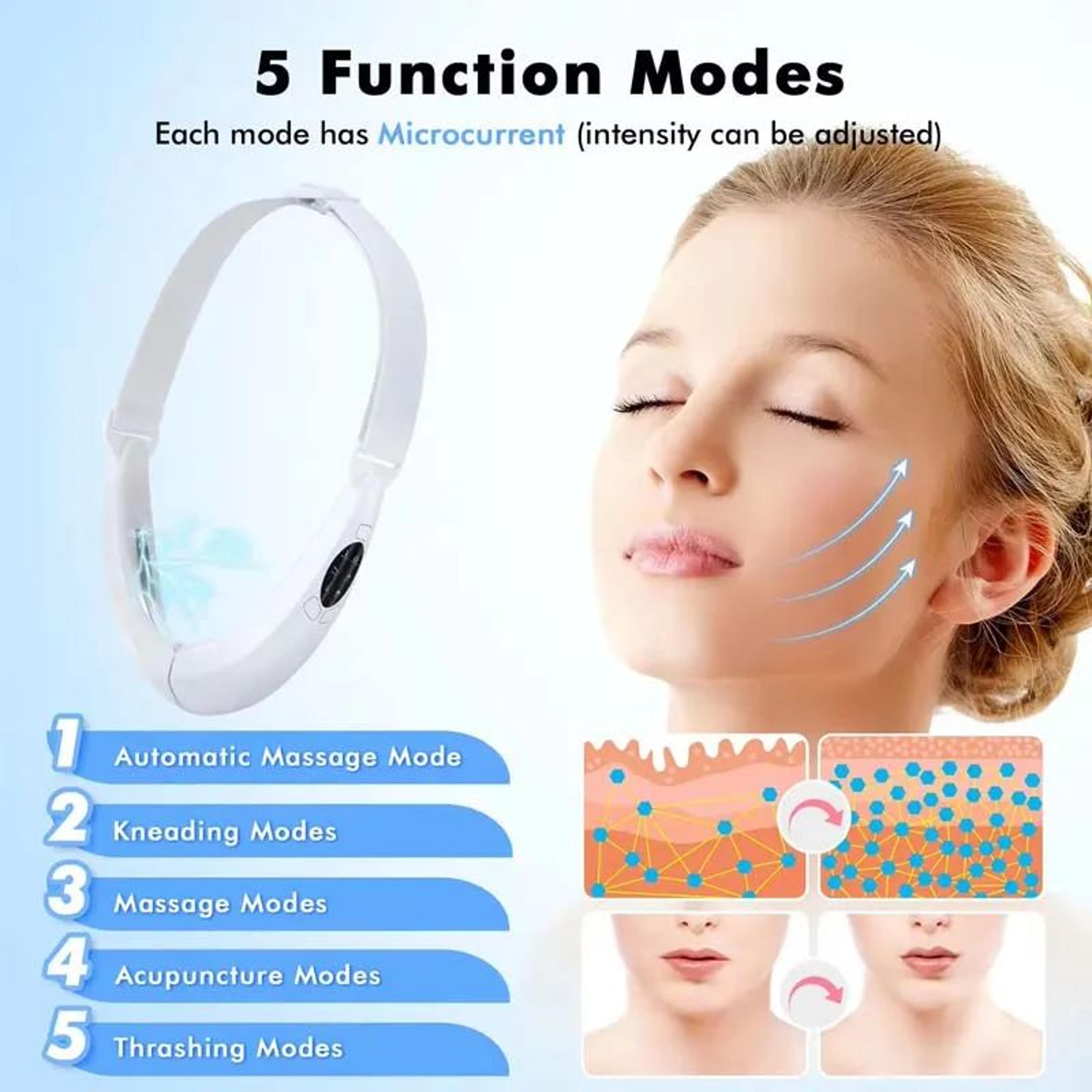 V Face Lifting Device  LED Photon Therapy Facial Massager With Microcurrent Vibration  Double Chin  7
