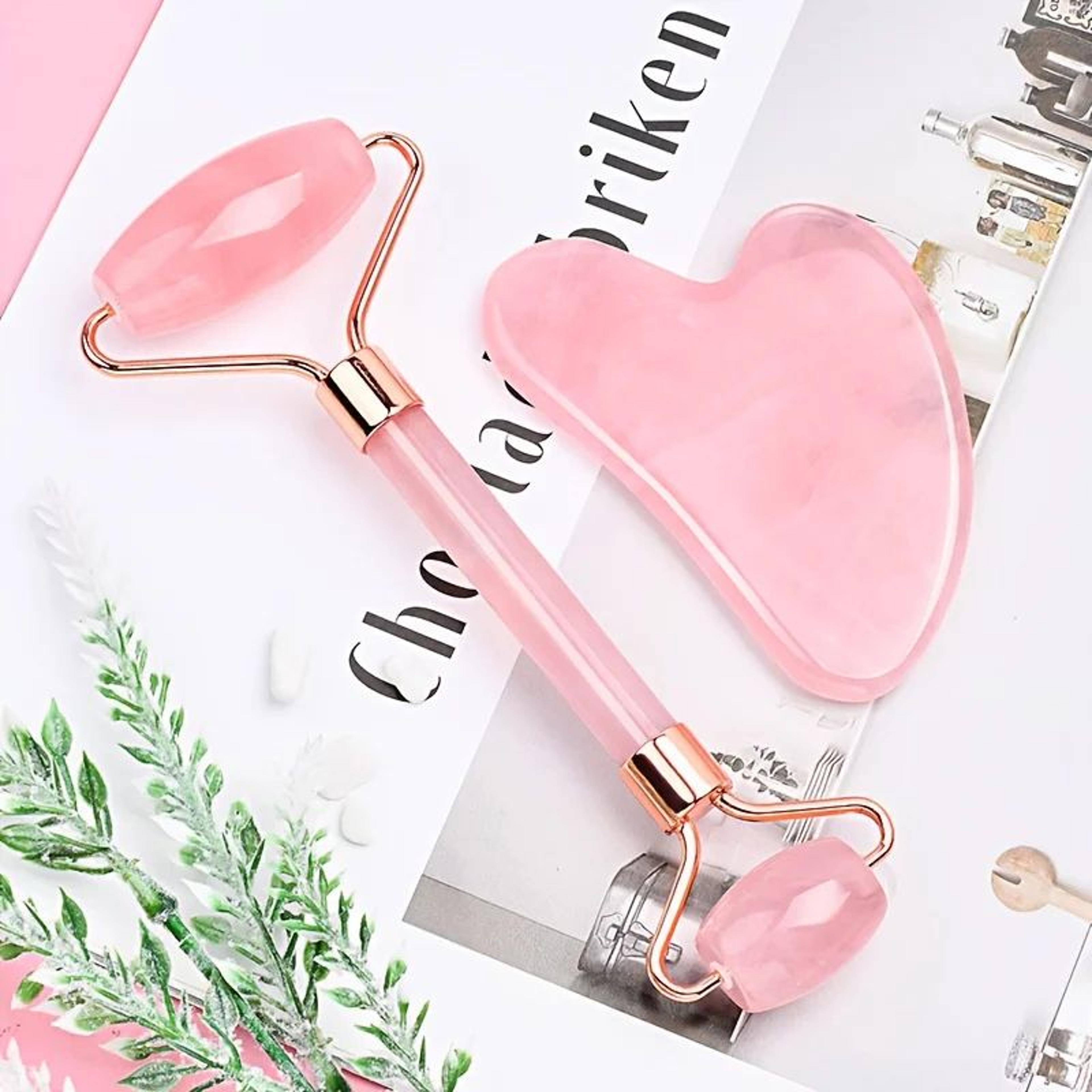 Facial Roller Set With Heart Face Massager  Body Gua Sha  DoubleEnded Beauty Massage Tool For Skinc 2