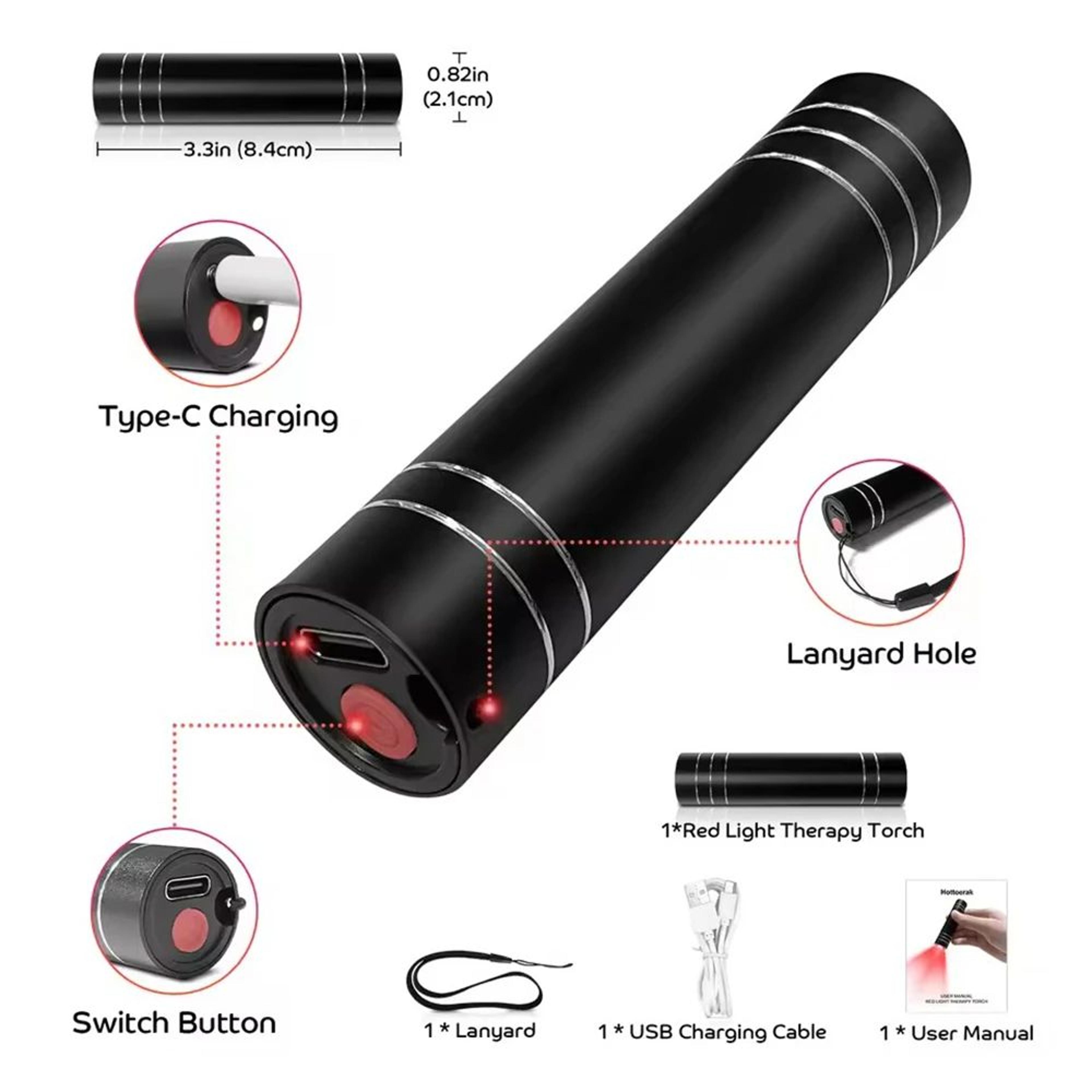 Red Light Therapy Lamp  660 Nm Red  850 Nm Near Infrared LED Therapy Torch With Timer USB Rechargea 2