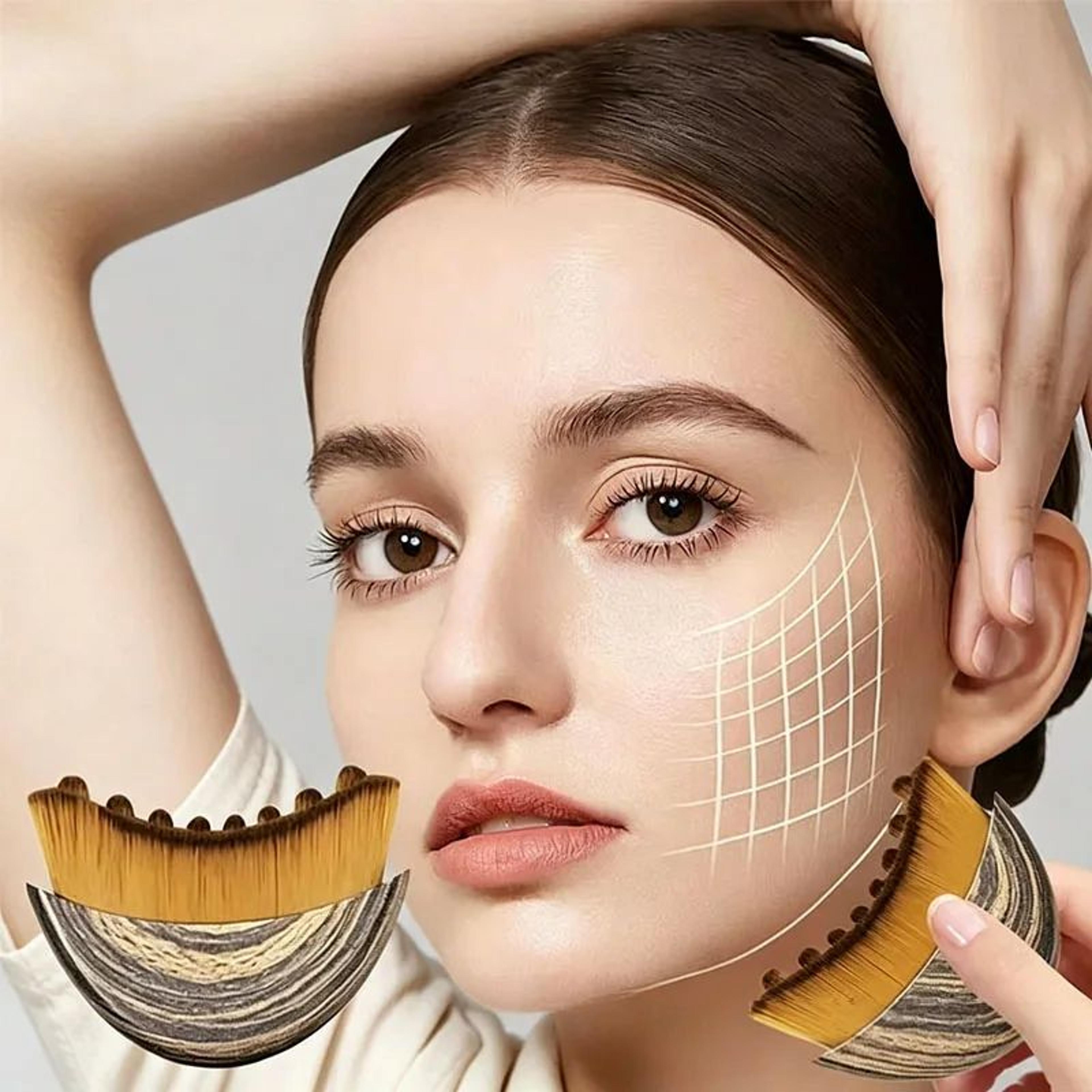 Lymphatic Contour Face Brush  Ergonomic Face Sculpting  Lymphatic Drainage Massage Tool For Skin Ca 3