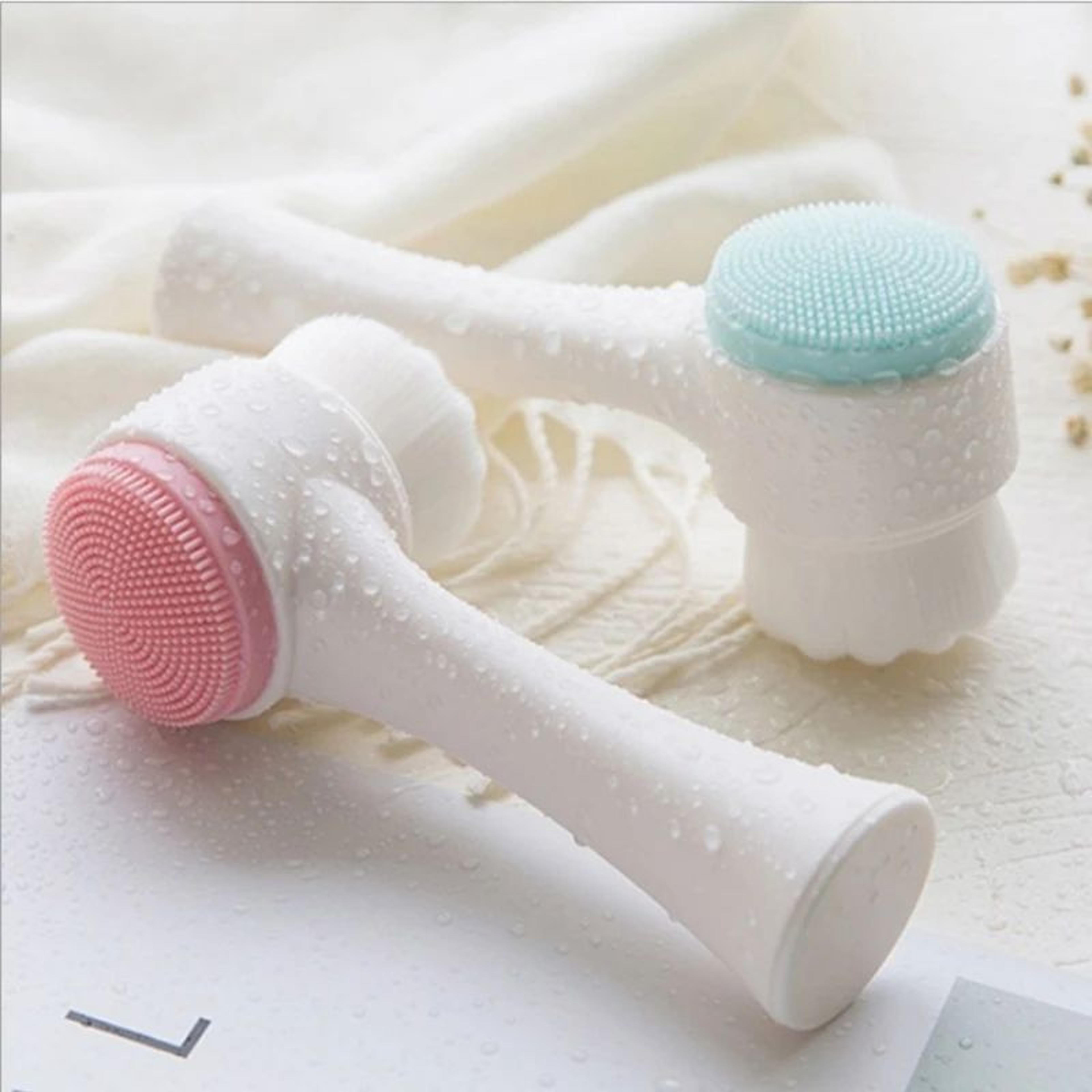 Silicone Face Cleansing Brush  DoubleSided Facial Cleanser For Blackhead Removal Pore Cleaning Exfo 1