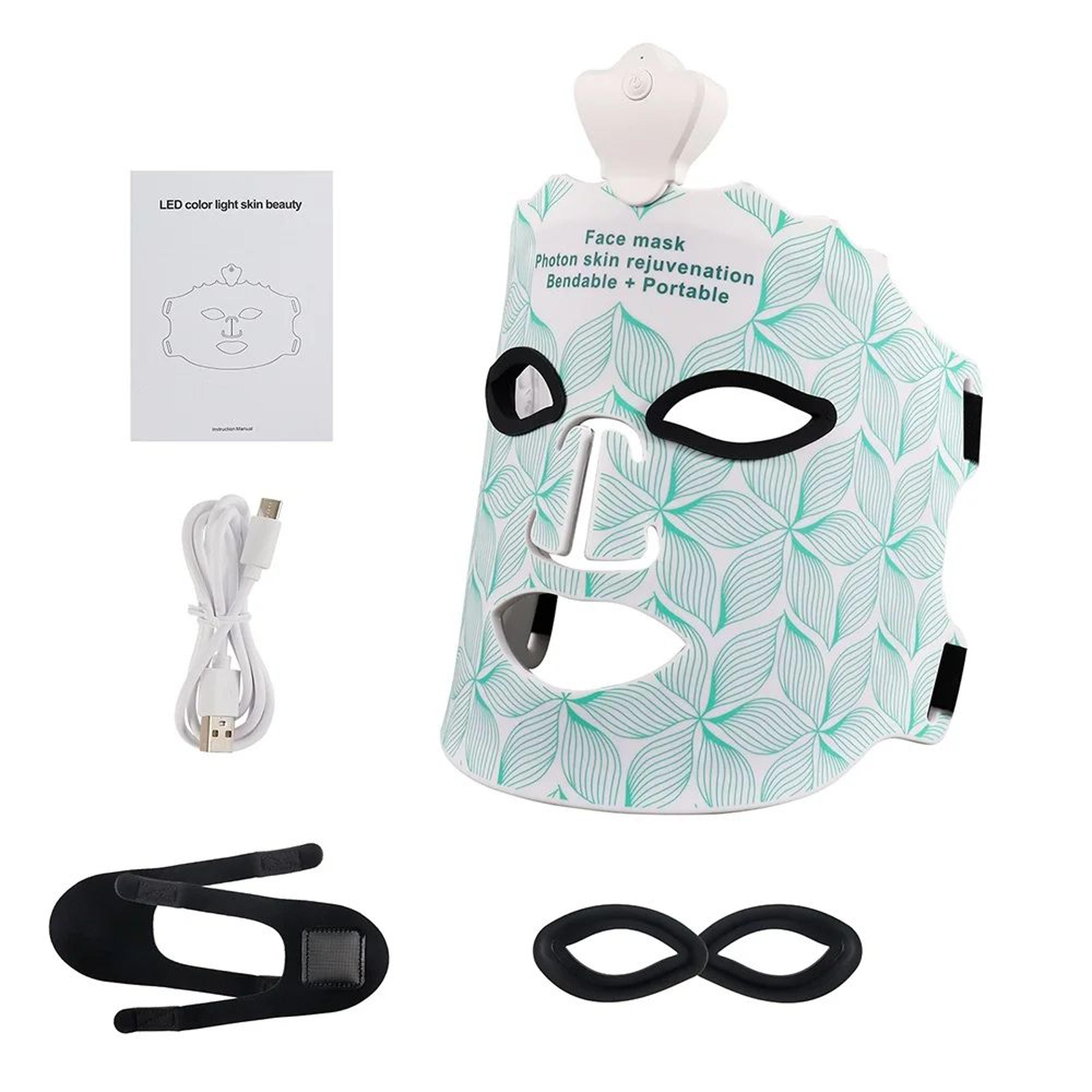 7 Colors Silicone LED Photon Face Mask  Flexible Facial Skin Rejuvenation Light Therapy Mask For Br 7