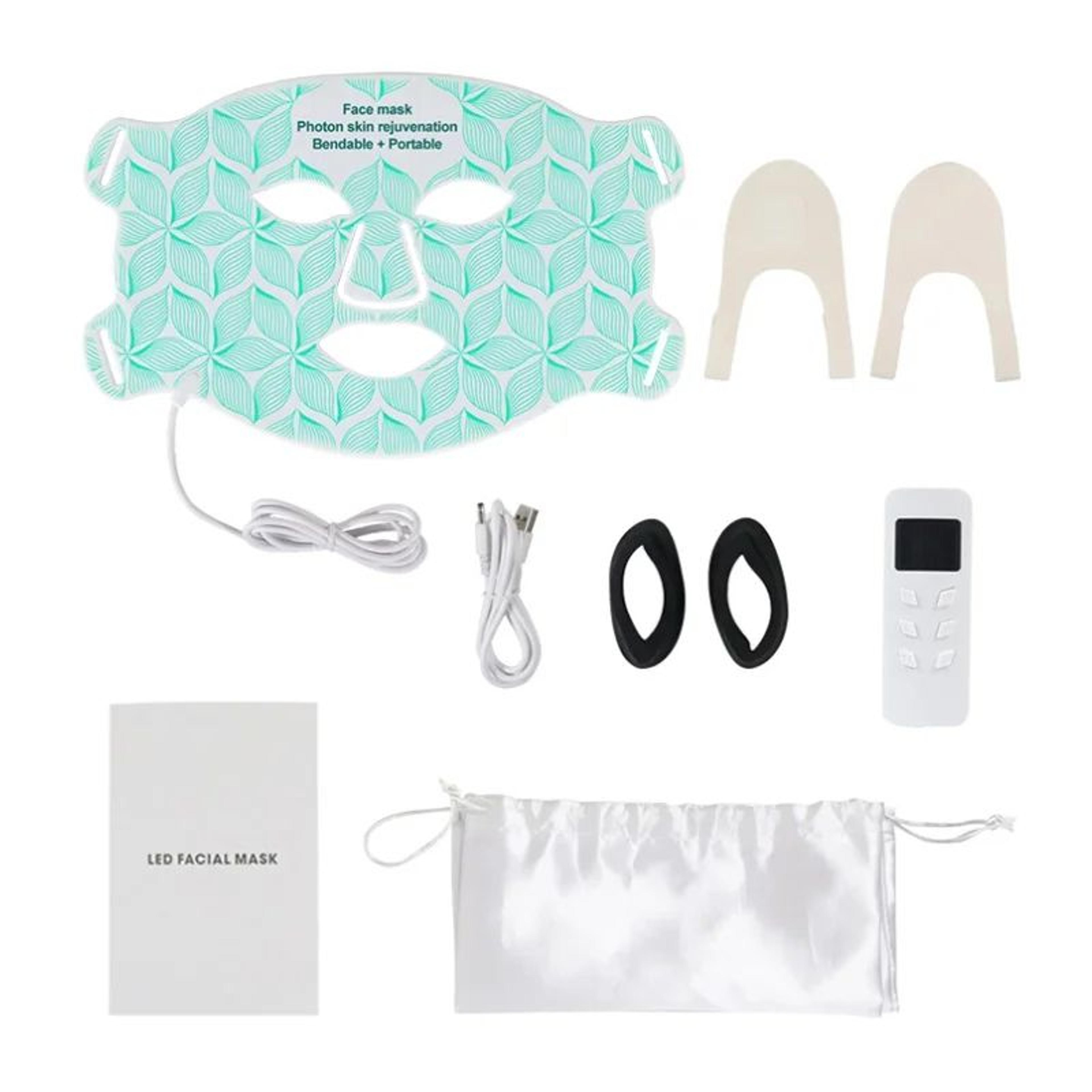 Silicone LED Face  Neck Mask  8 Color Red Light Therapy Mask For AntiAging Acne Care  Skin Rejuvena 7