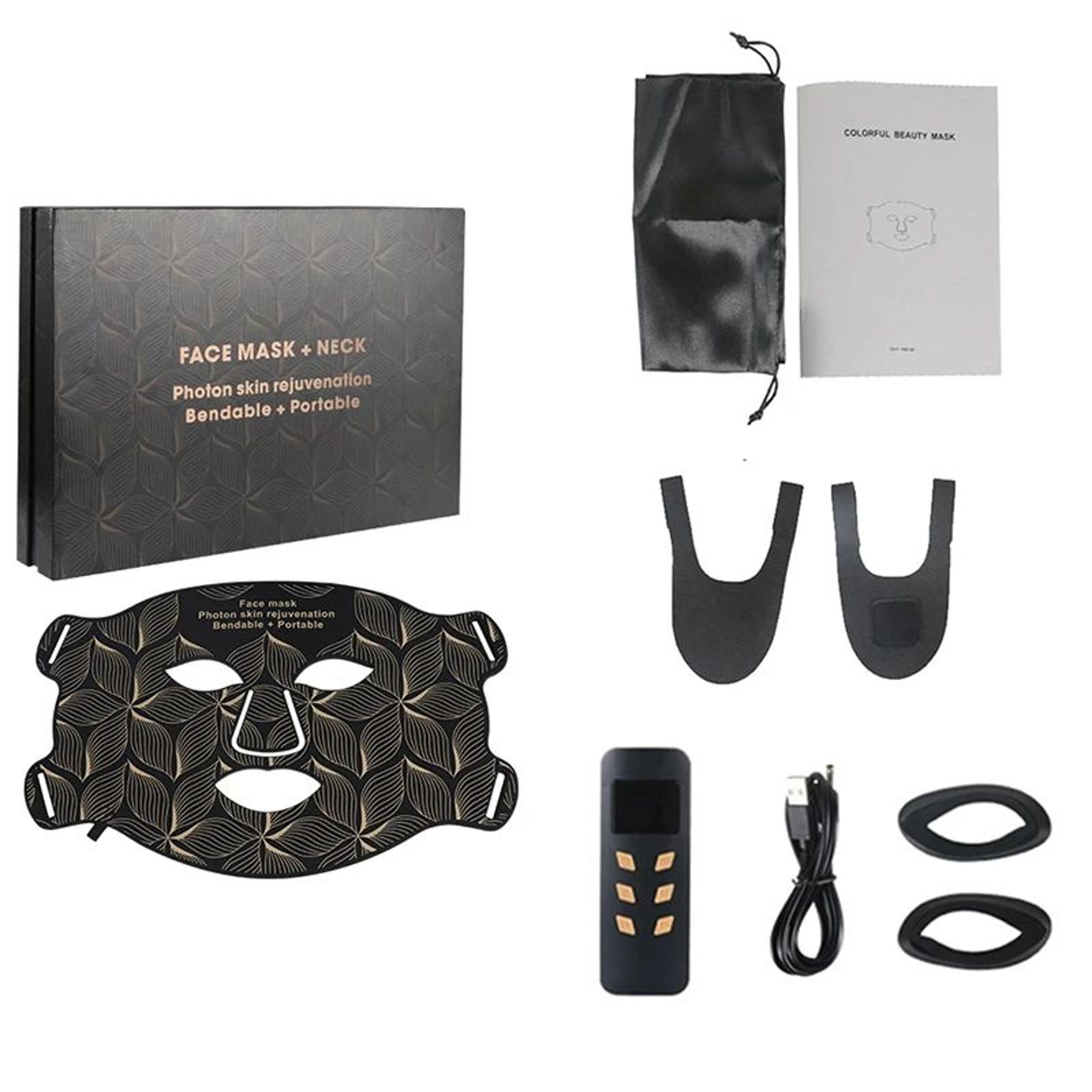Silicone LED Face  Neck Mask  8 Color Red Light Therapy Mask For AntiAging Acne Care  Skin Rejuvena 8