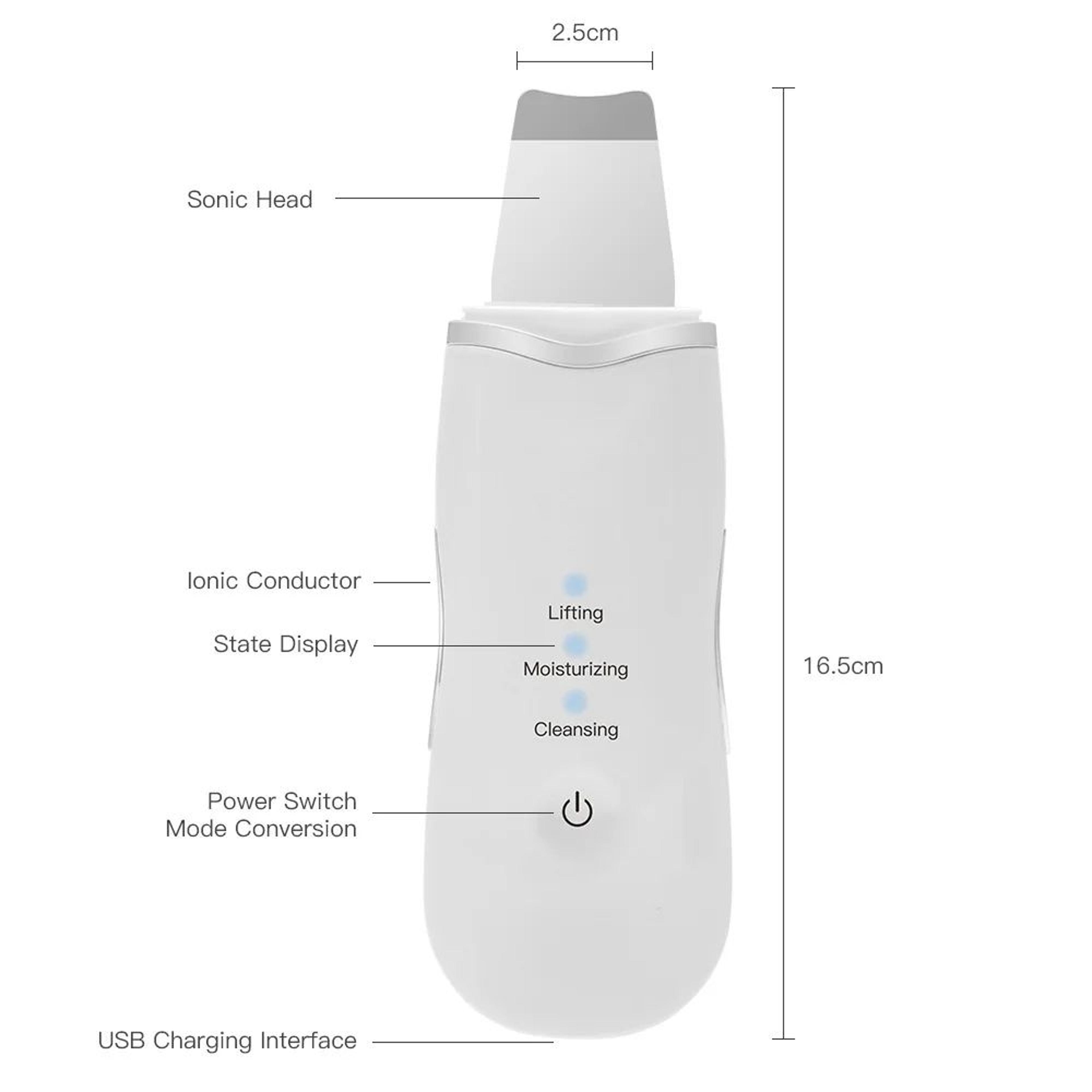 Deep Vibrating Skin Scrubber  Rechargeable Facial Spatula Blackhead Remover  Face Cleansing Massage 2