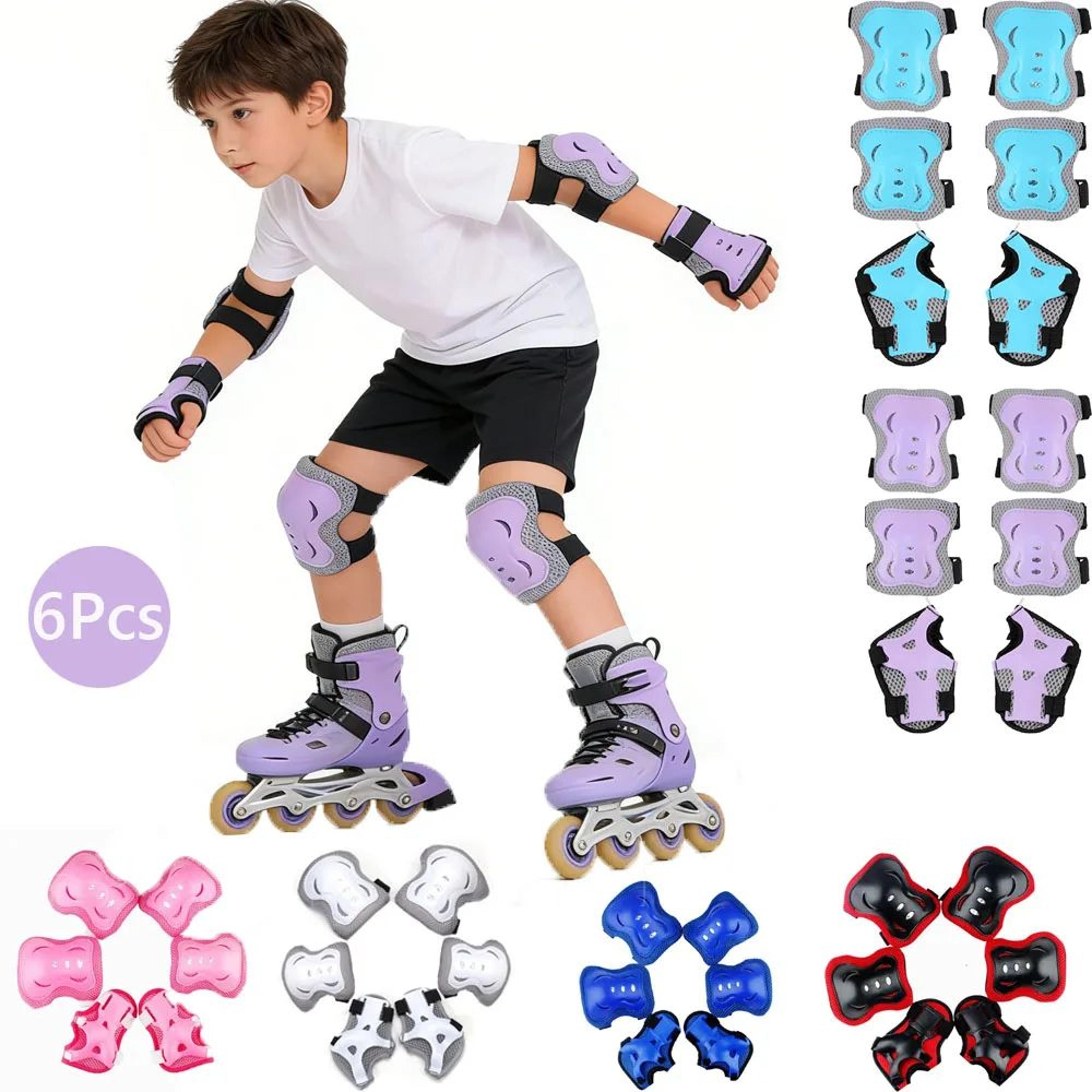 kids 6-in-1 protective gear set – knee pads, elbow pads & wrist guards for skating, cycling & scooter riding