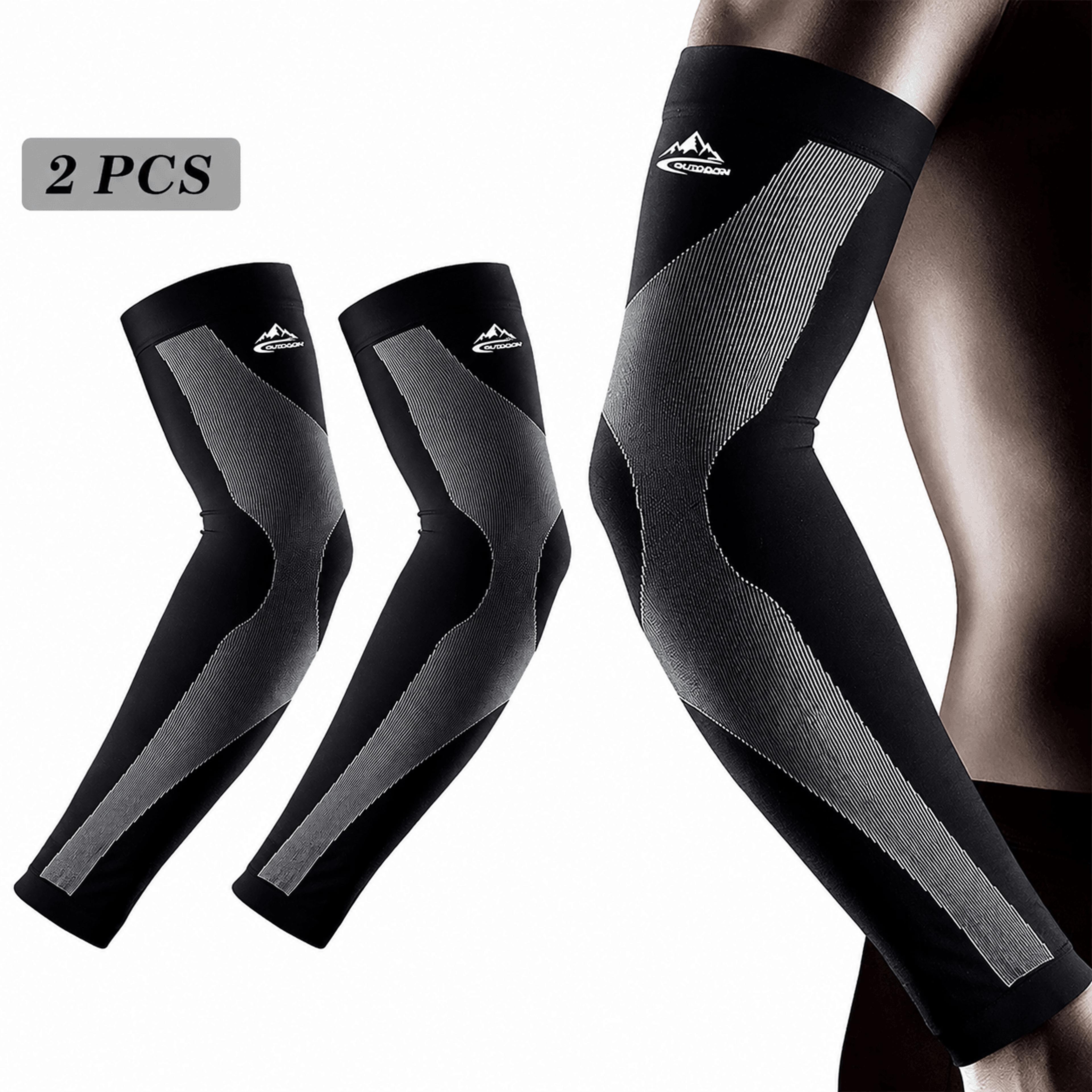 1 Pair UV Protection Cooling Arm Compression Sleeves UPF 50  Sun Protection Arm Covers For Sports   0