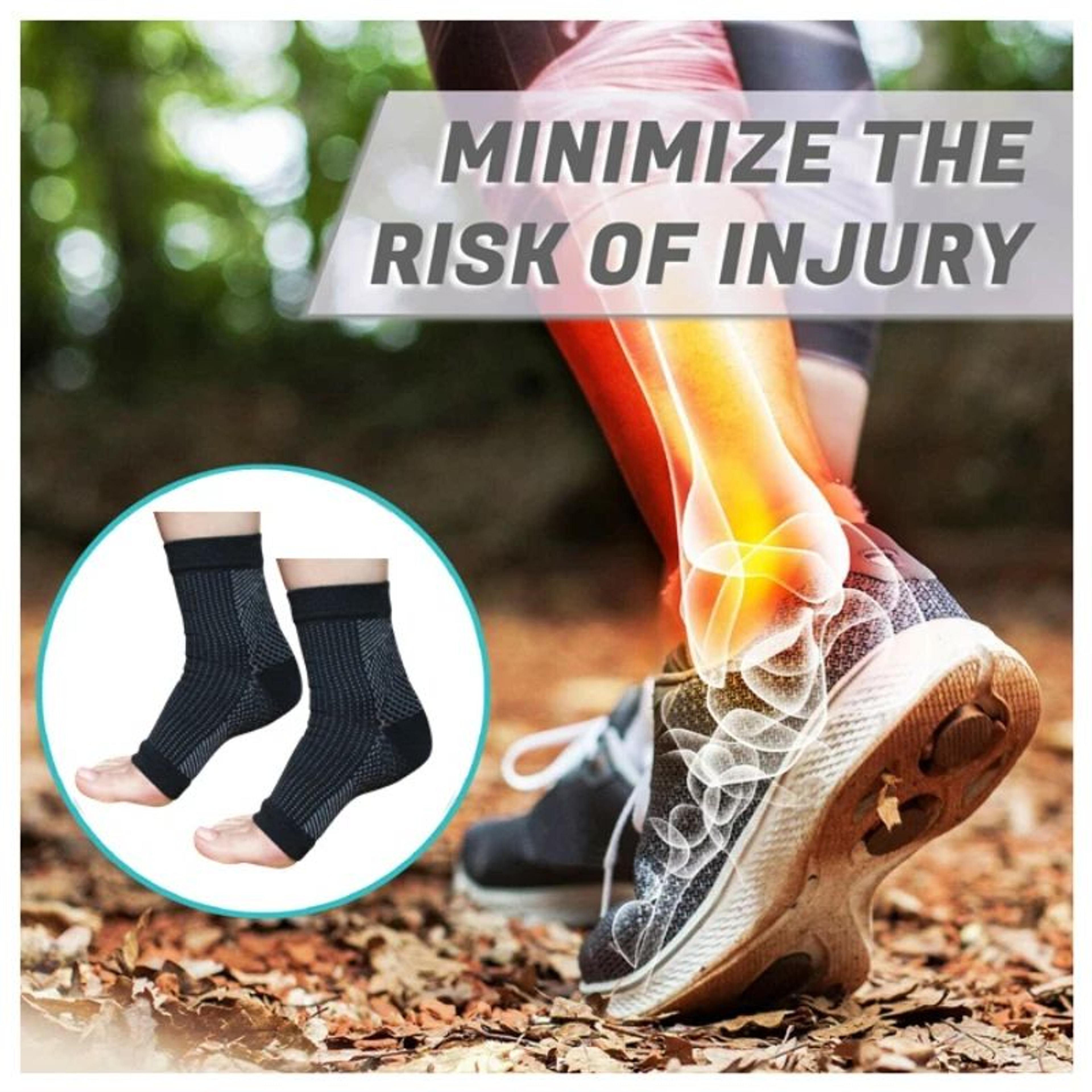 1 Pair Ankle Brace Compression Sleeves  Open Toe Arch Support Socks For Plantar Fasciitis Swelling