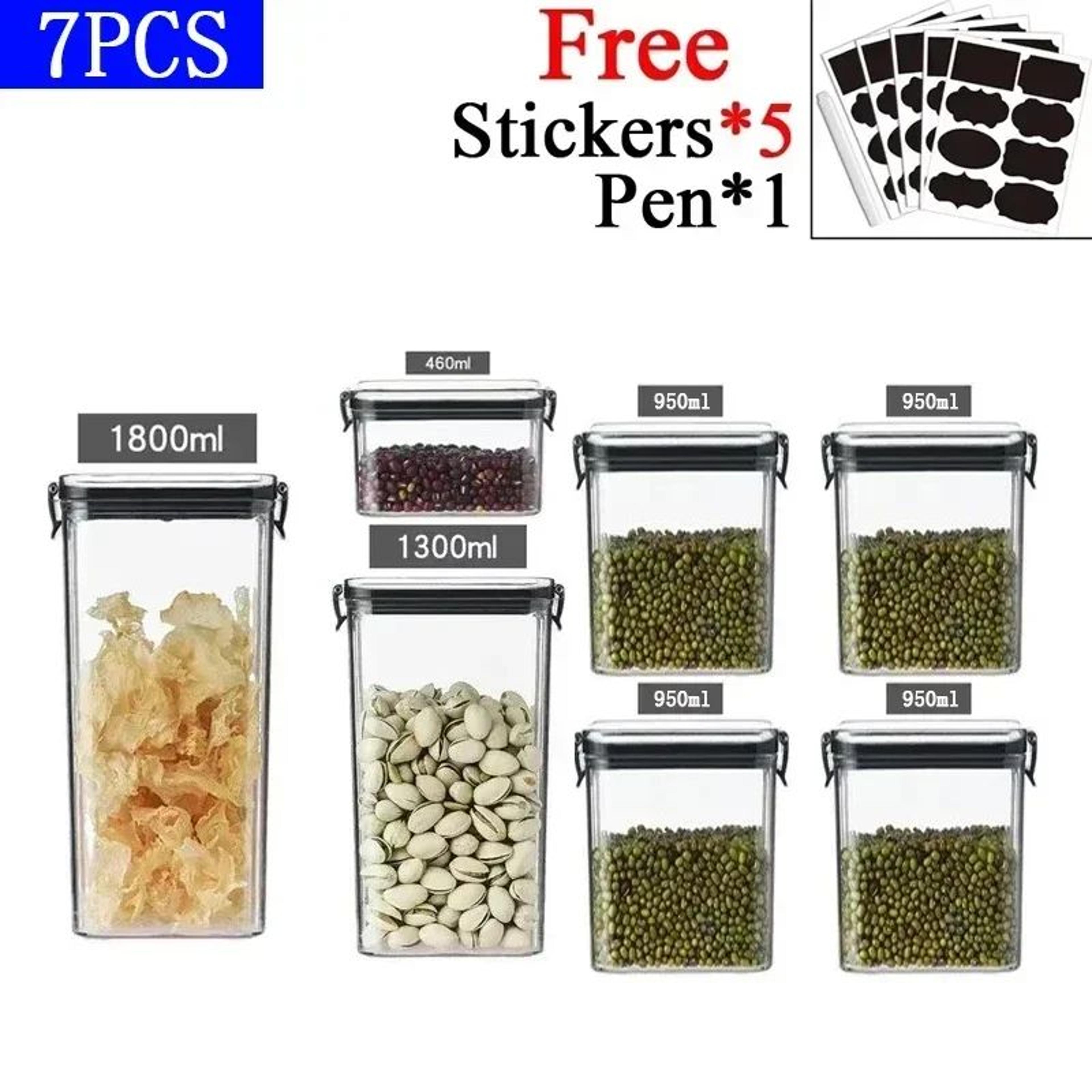 155609 Fl Oz Stackable Airtight Food Storage Containers  Plastic Kitchen Pantry Canister Set For Gr 26