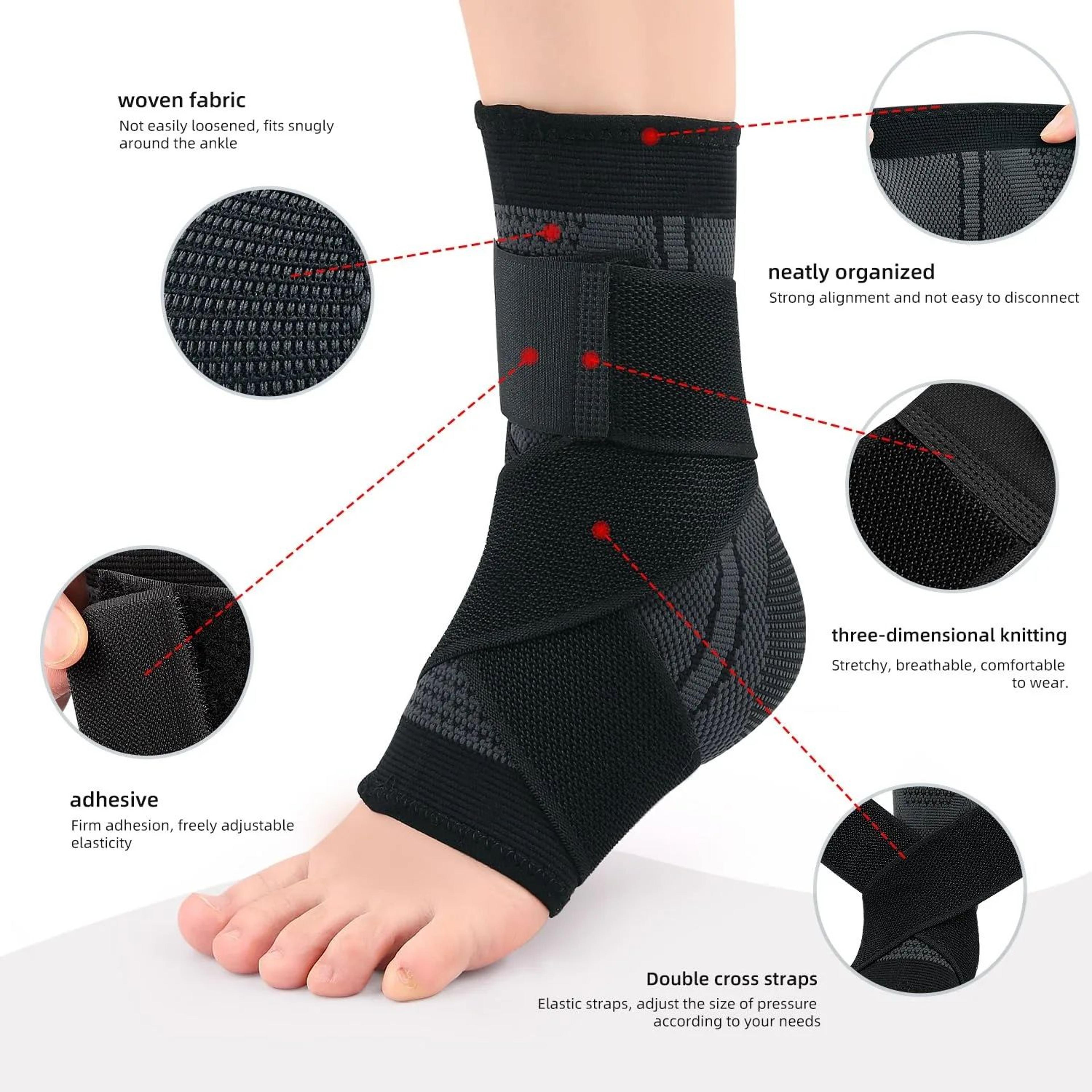 1pc Adjustable Compression Ankle Brace  Elastic Ankle Support Strap For Sports Running Gym  Injury  1