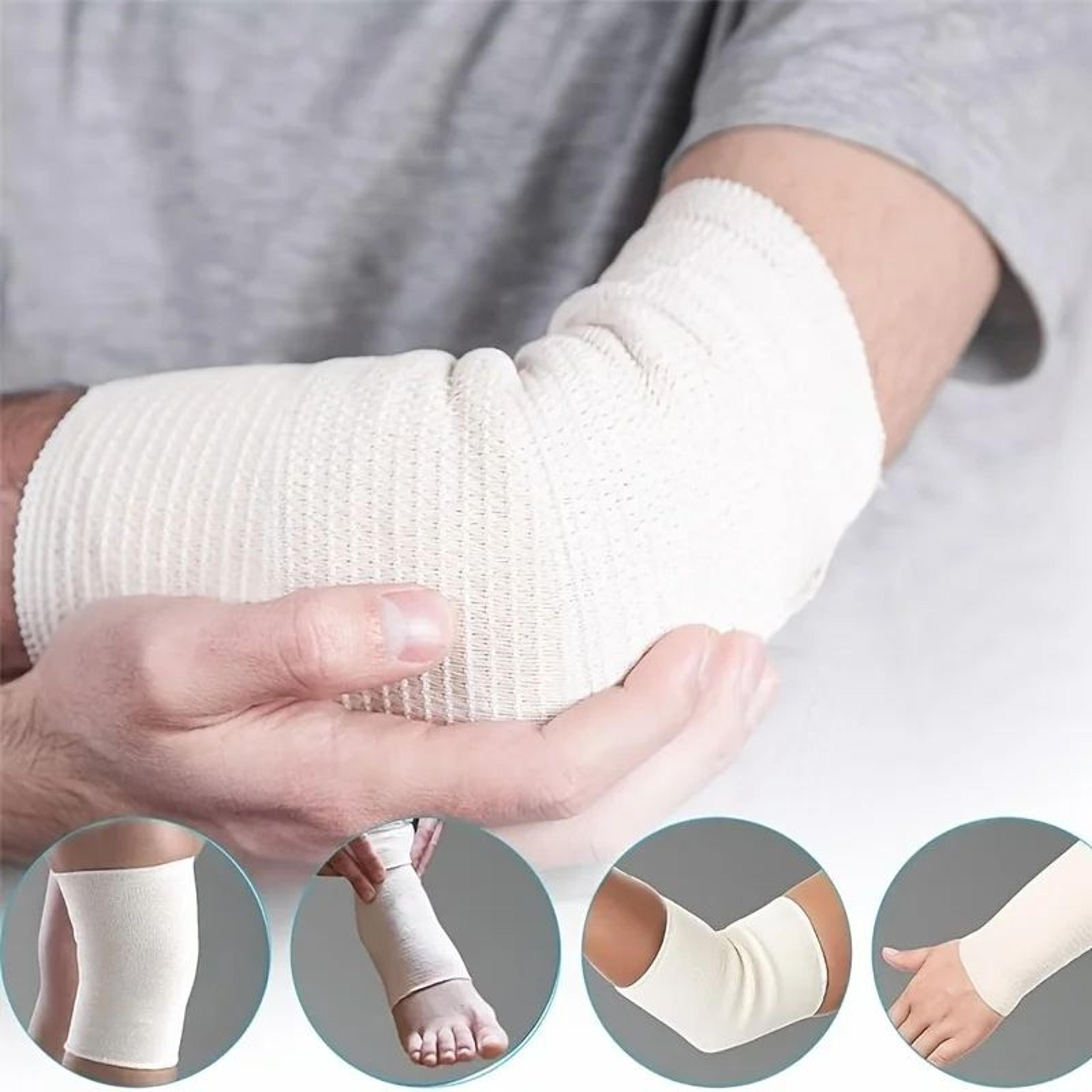 portable elastic tubular bandage roll – cut-to-fit compression support sleeve for arms, legs, knees & more