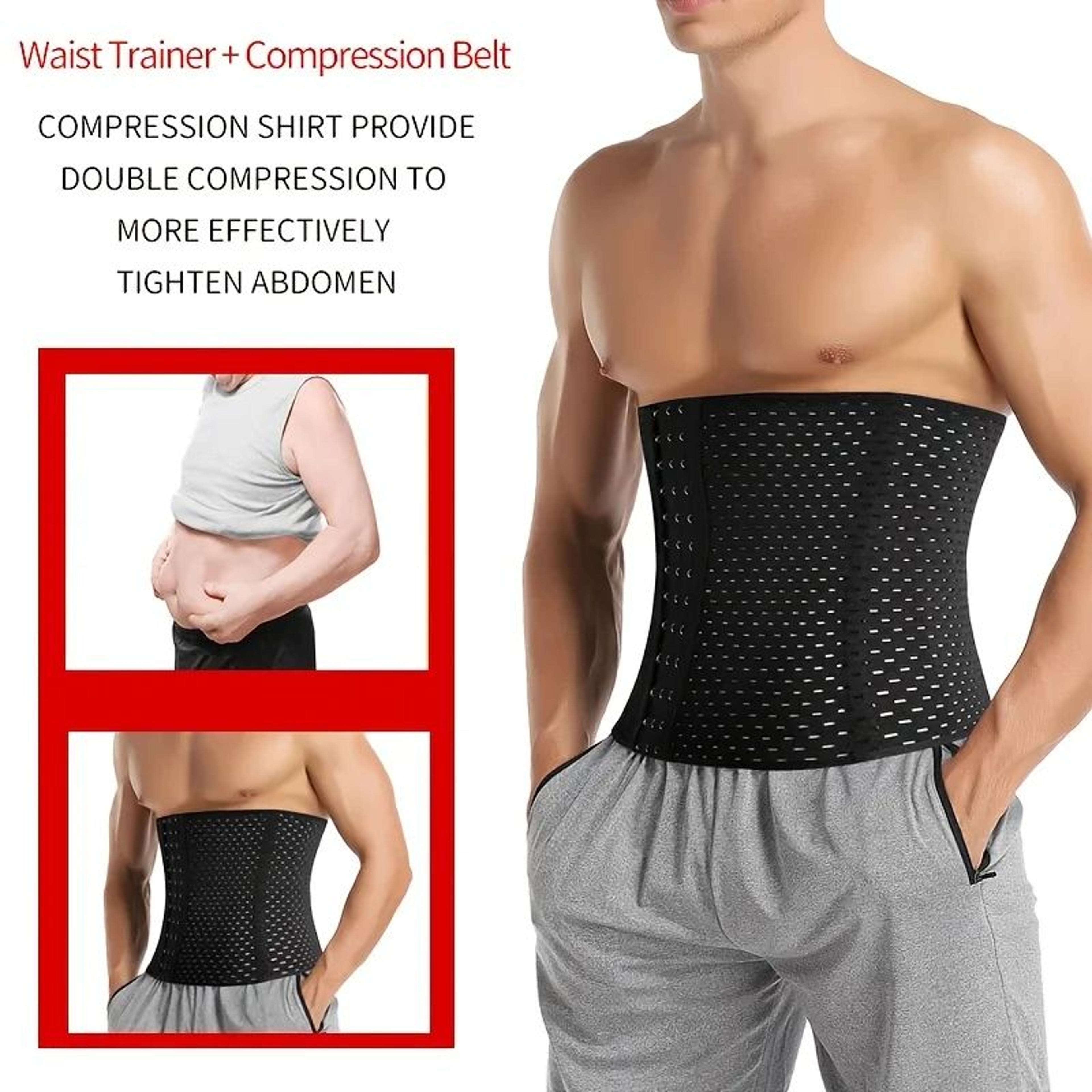 Mens Compression Waist Trainer Belt  Tummy Control Body Shaper Corset For Abdomen Support  Fitness  4