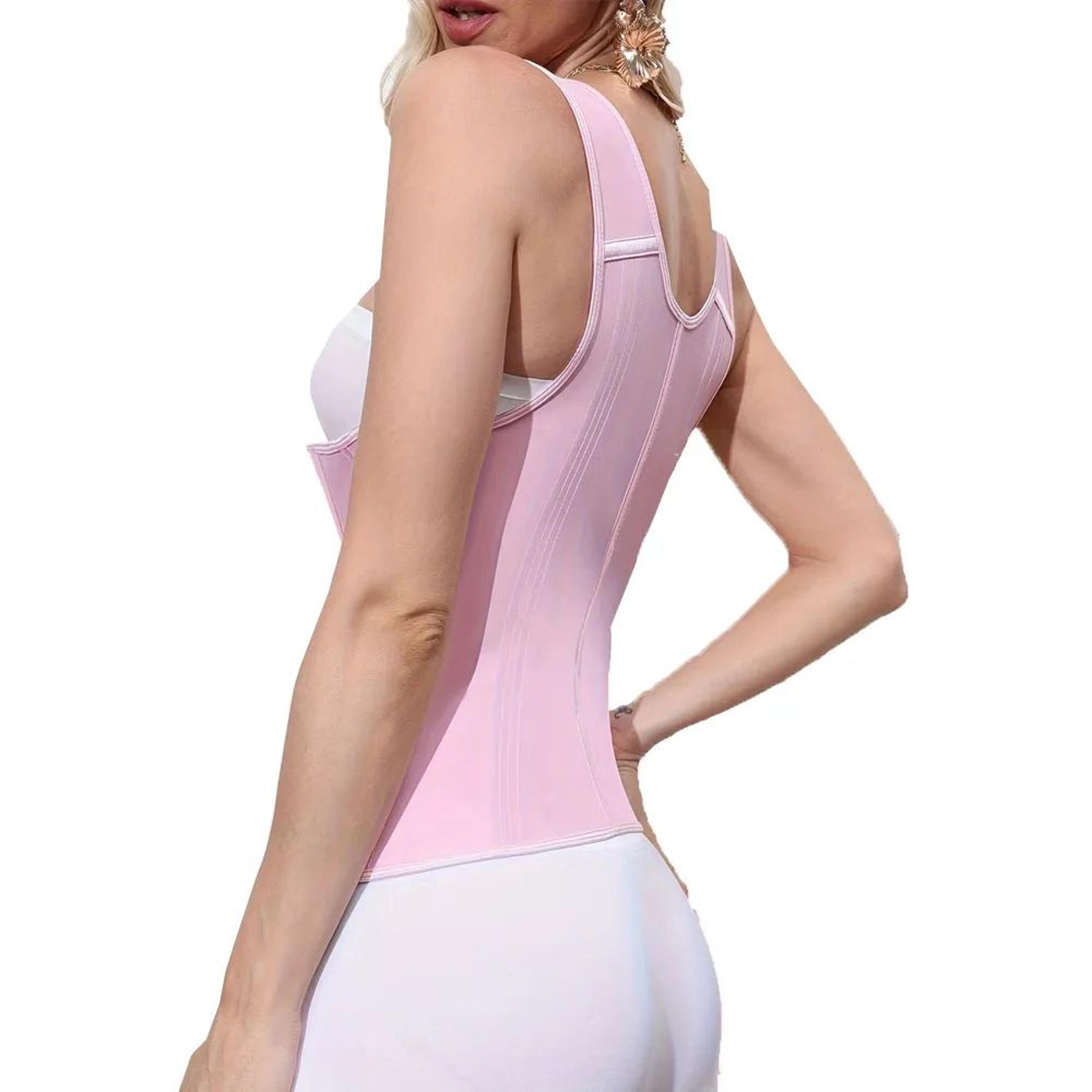 Womens Plus Size Tummy Control Corset Vest  Full Back Shapewear With Zipper  Hook Closure For Waist 1