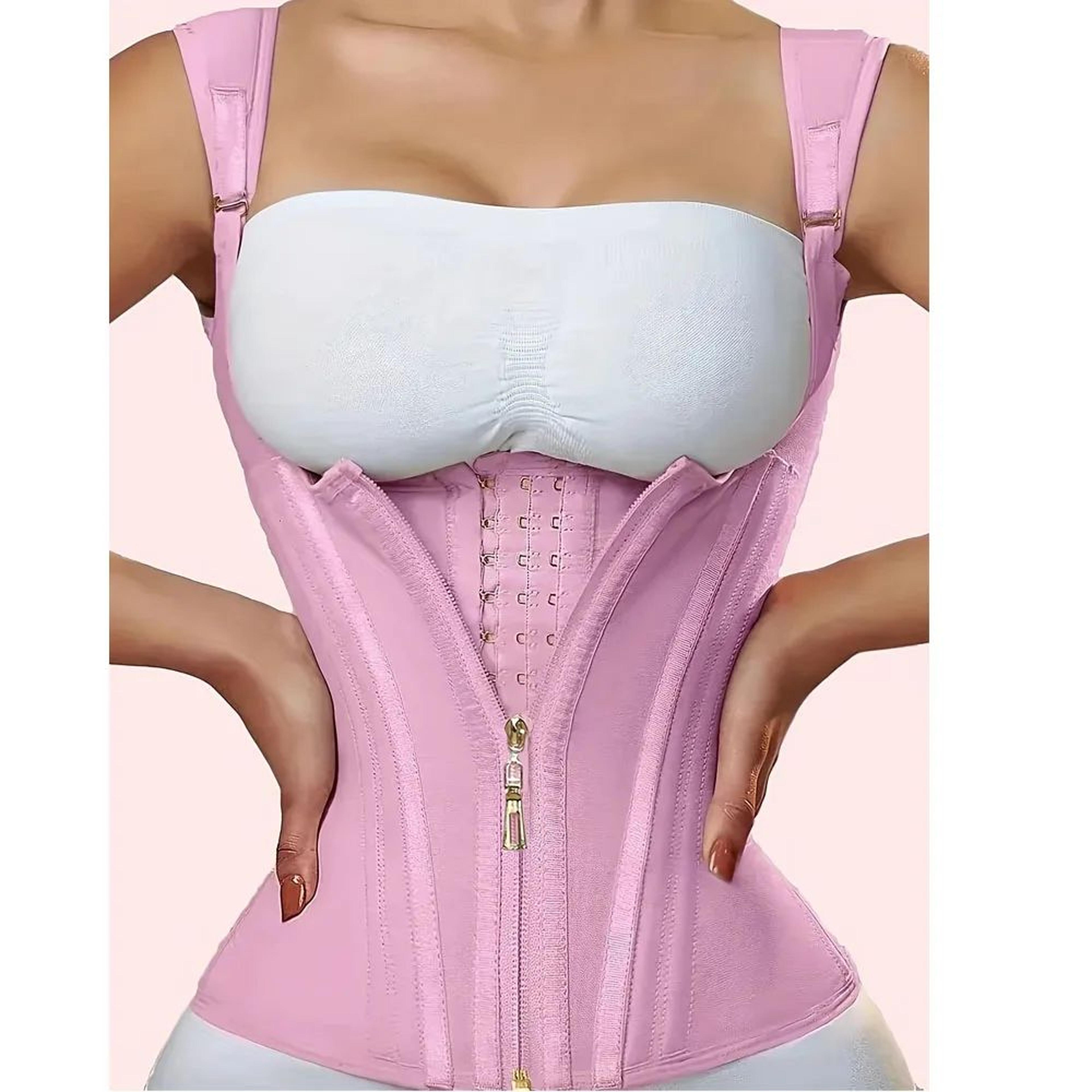 Womens Plus Size Tummy Control Corset Vest  Full Back Shapewear With Zipper  Hook Closure For Waist 7