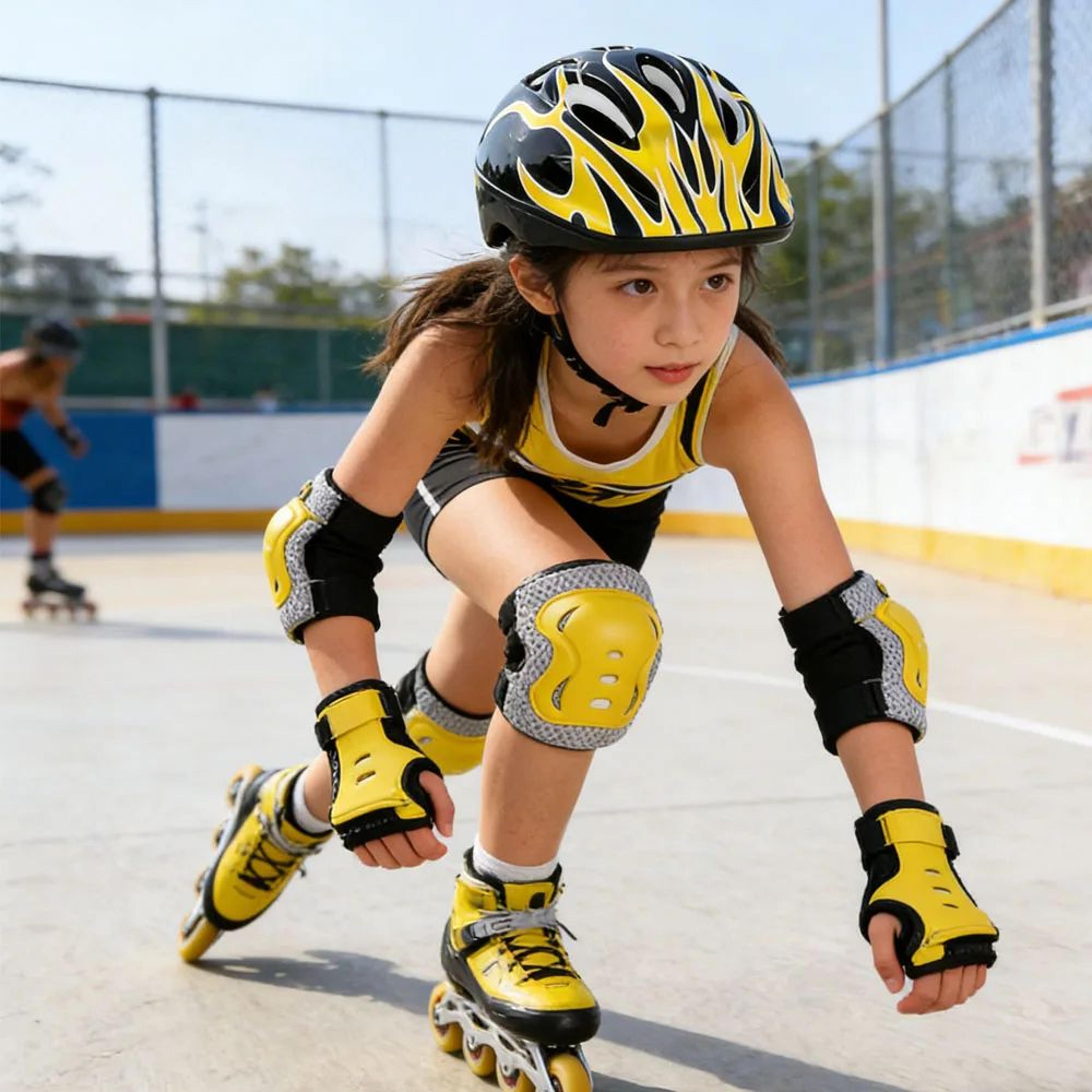 Kids Skating Protective Gear Set  Helmet Knee Pads Elbow Pads  Wrist Guards For Roller Skating  Ska 4