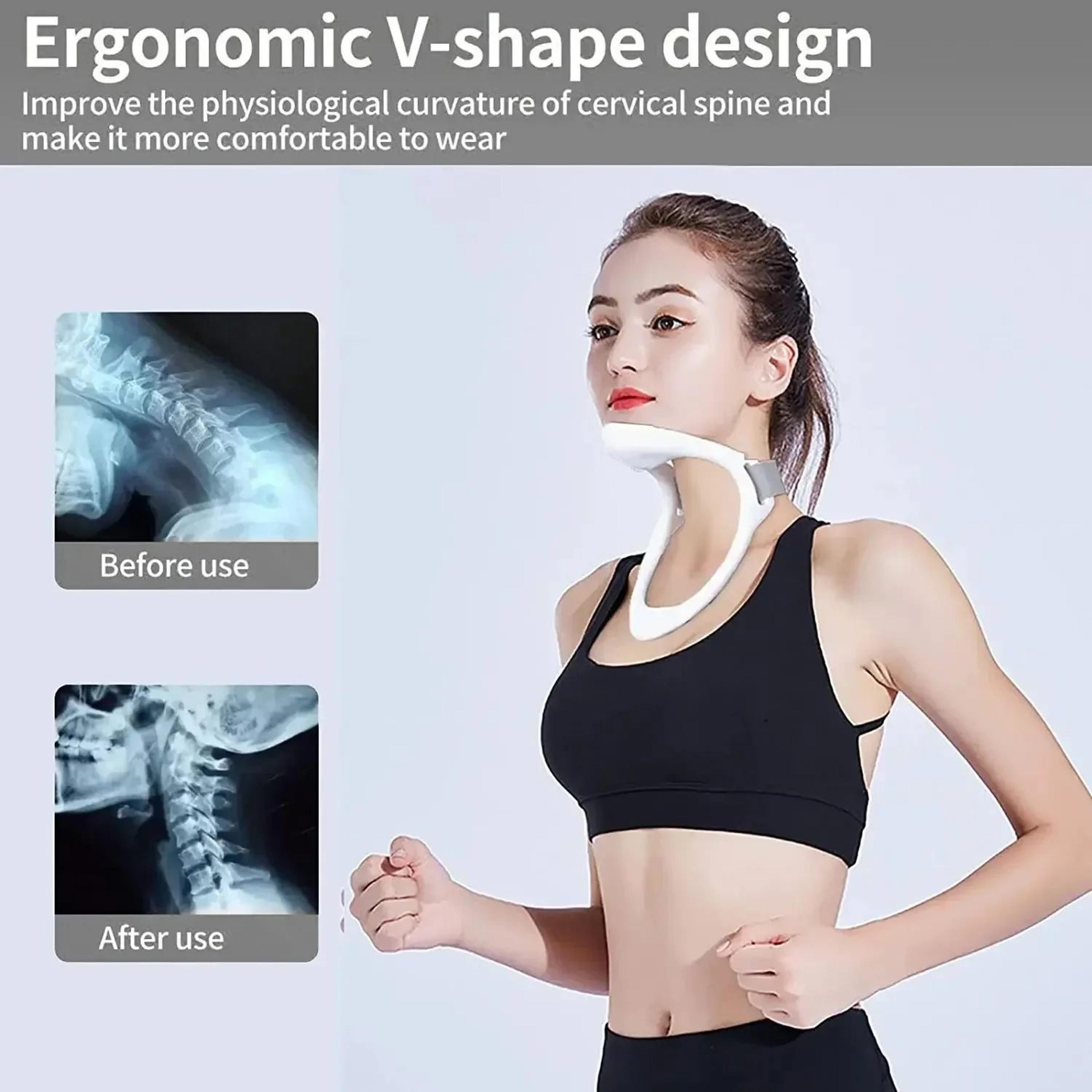 Cervical Neck Brace Posture Corrector Collar  Adjustable Cervical Traction Support For Neck Pain  H 5