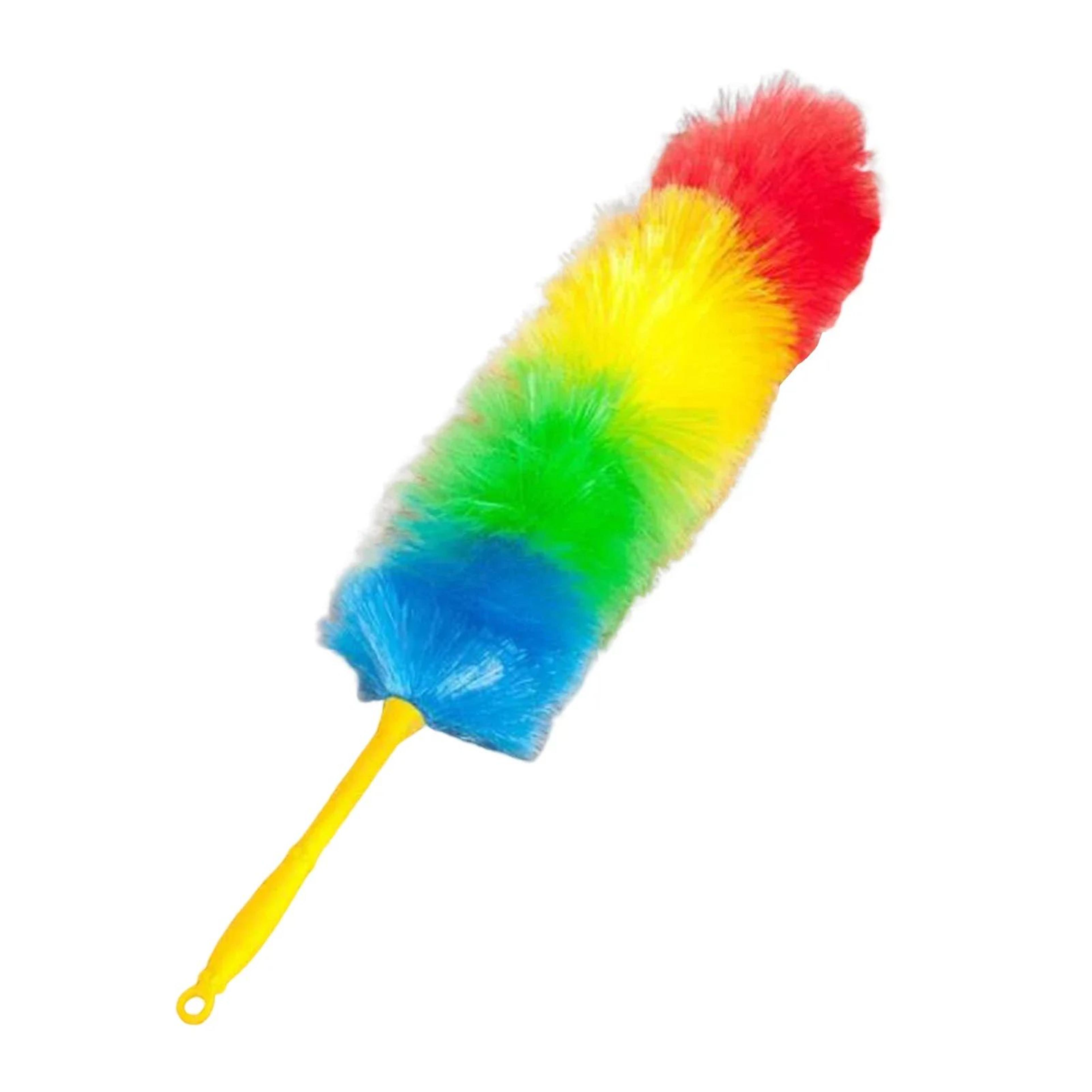 Rainbow Microfiber Feather Duster 24 In  Bendable AntiStatic Dust Cleaner With Flexible Handle For  3