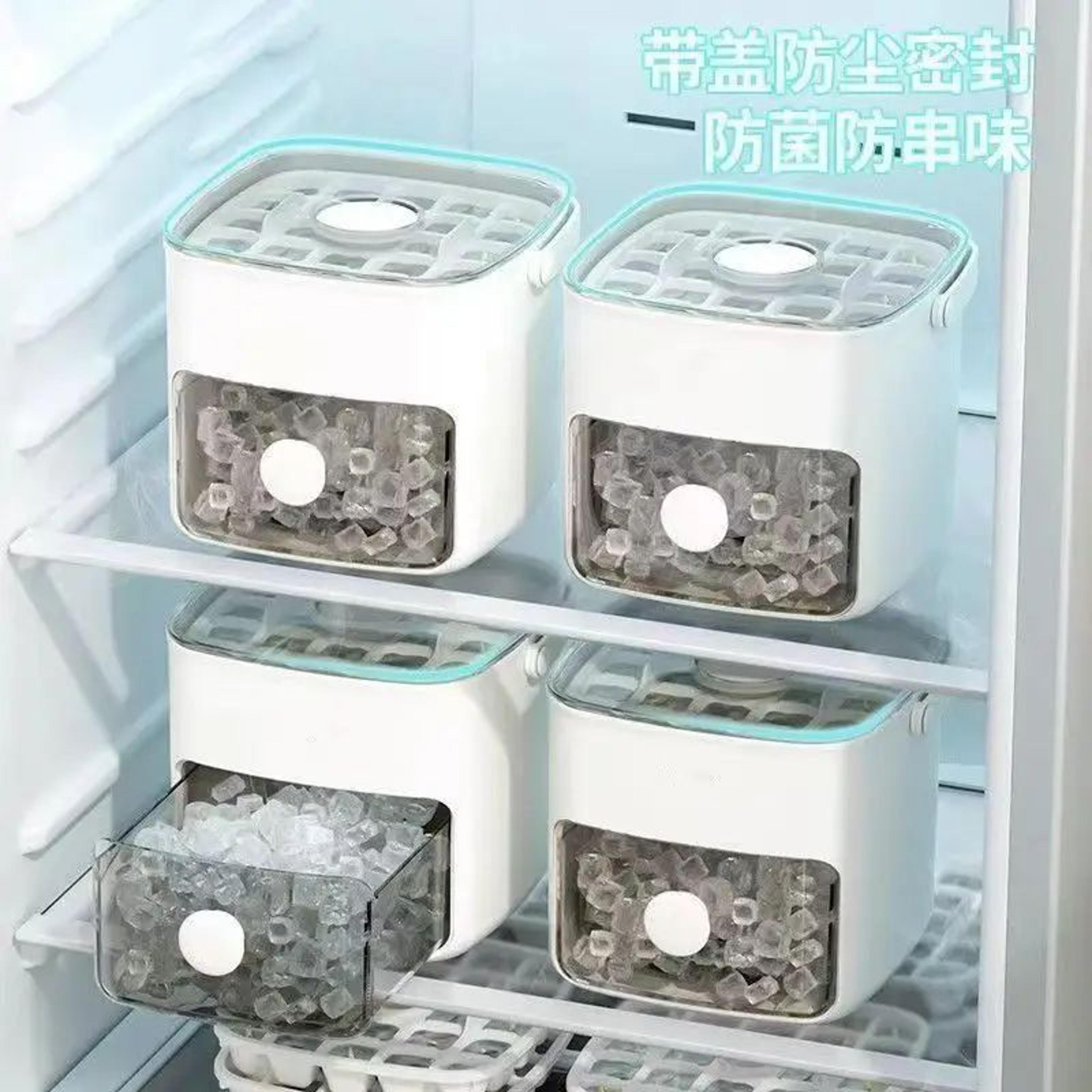 Large 48Grid Ice Cube Tray With Storage Bin  FoodGrade Plastic DoubleLayer Easy Release Ice Cube Ma 3