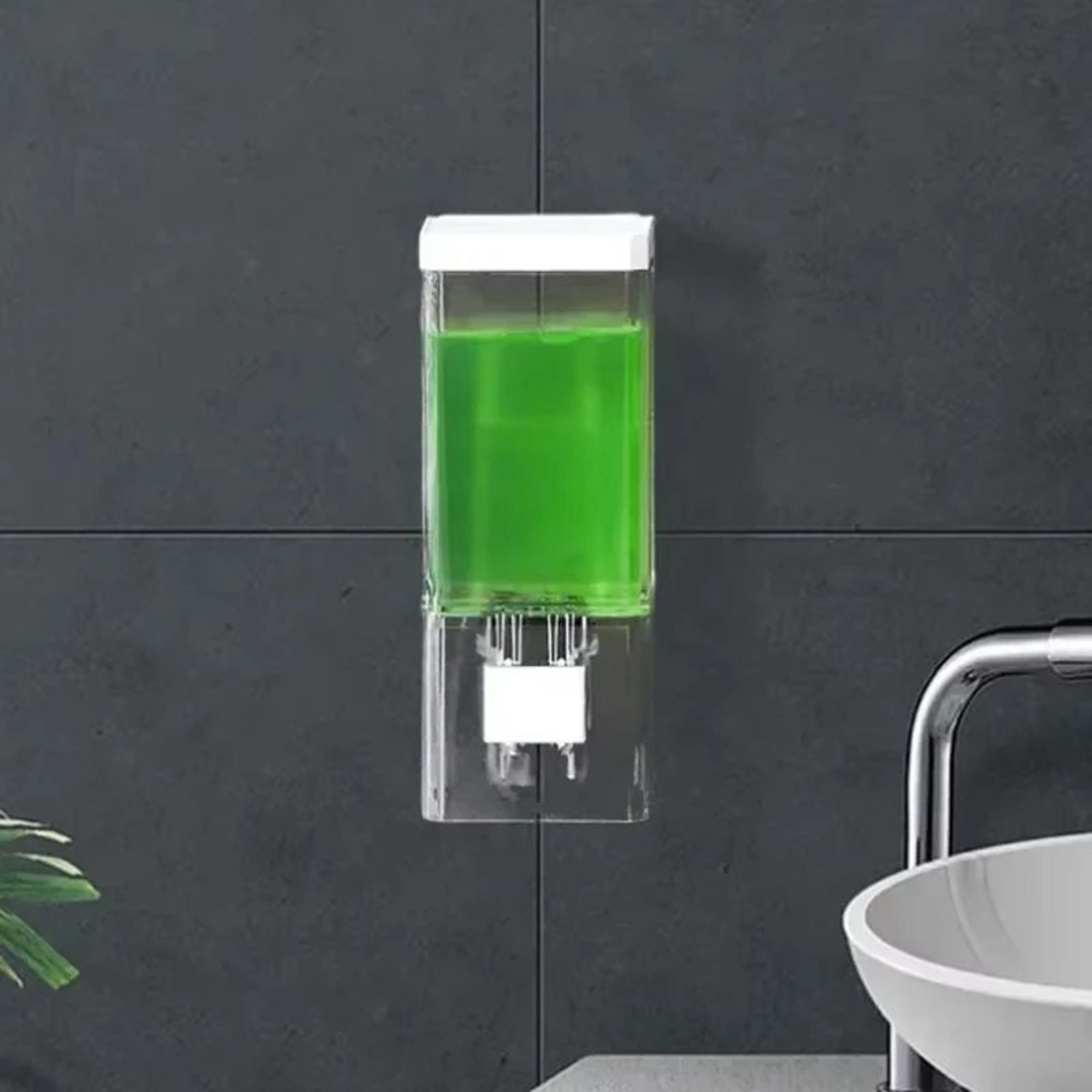 homefish wall mounted manual soap dispenser – traceless transparent hand soap & sanitizer pump for bathroom kitchen