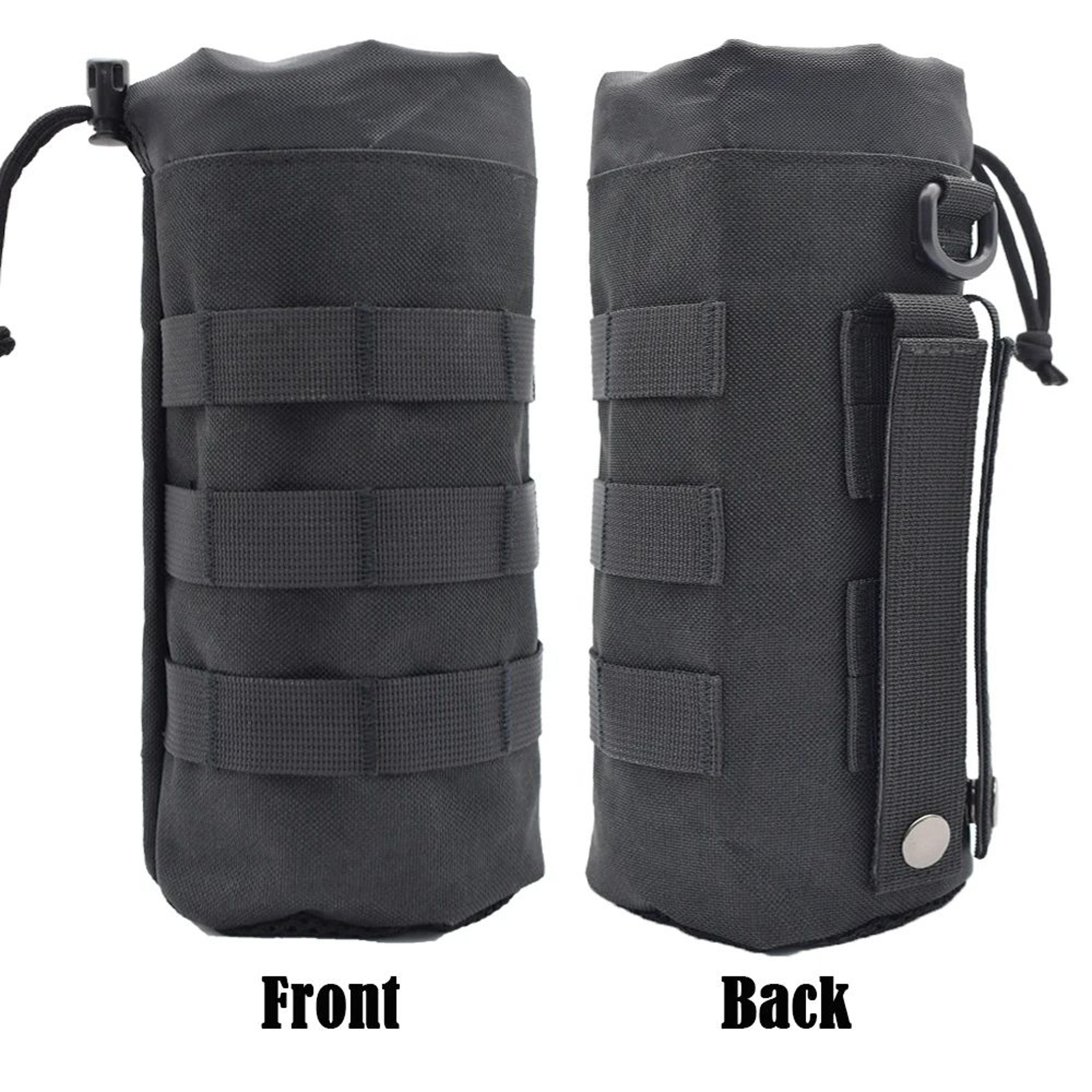 Tactical MOLLE Water Bottle Holder Pouch  3L Drawstring Bottle Bag With Mesh Bottom For Camping Hik 6