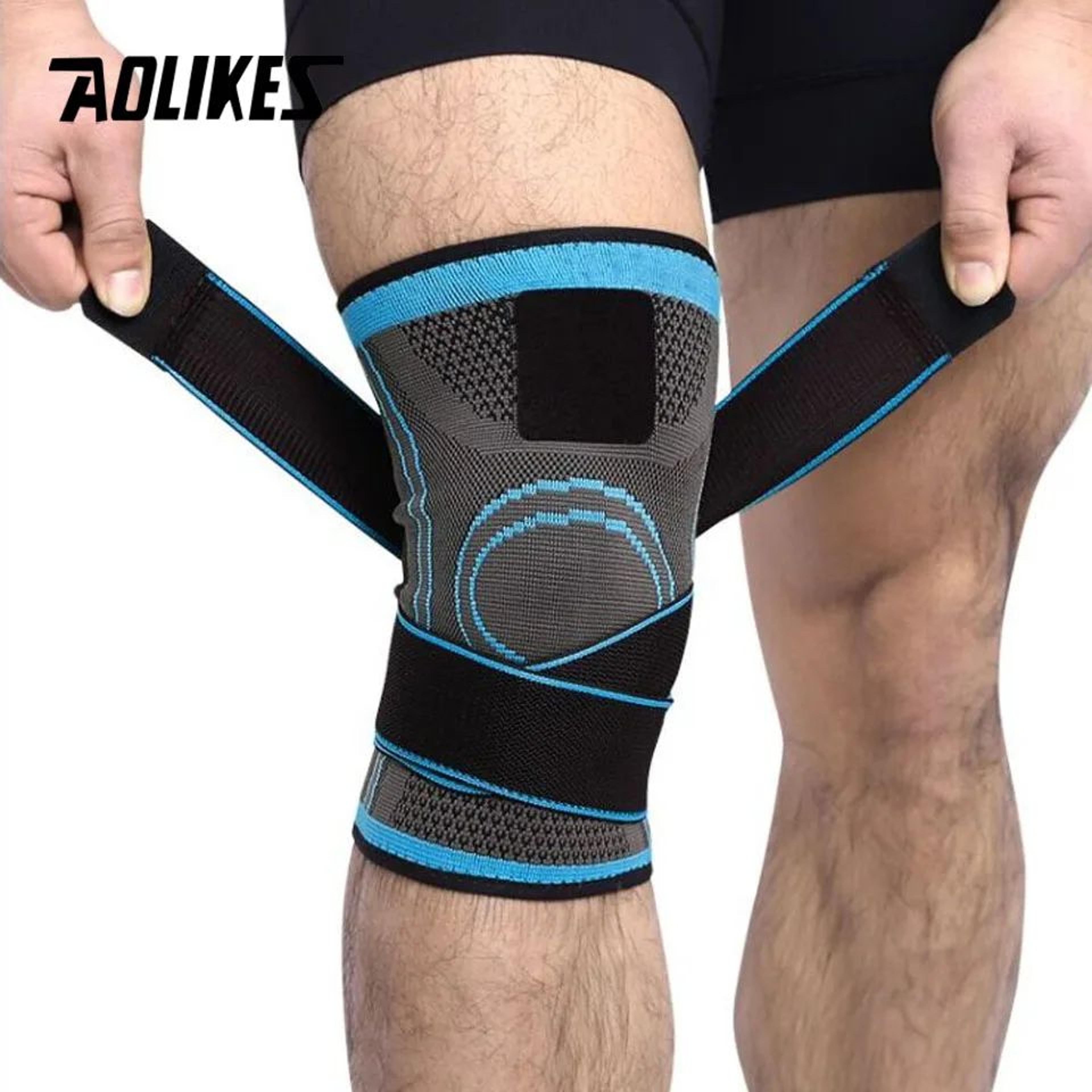 1pc Knee Brace Compression Sleeve With Adjustable Strap  Meniscus Support For Running Arthritis  Jo