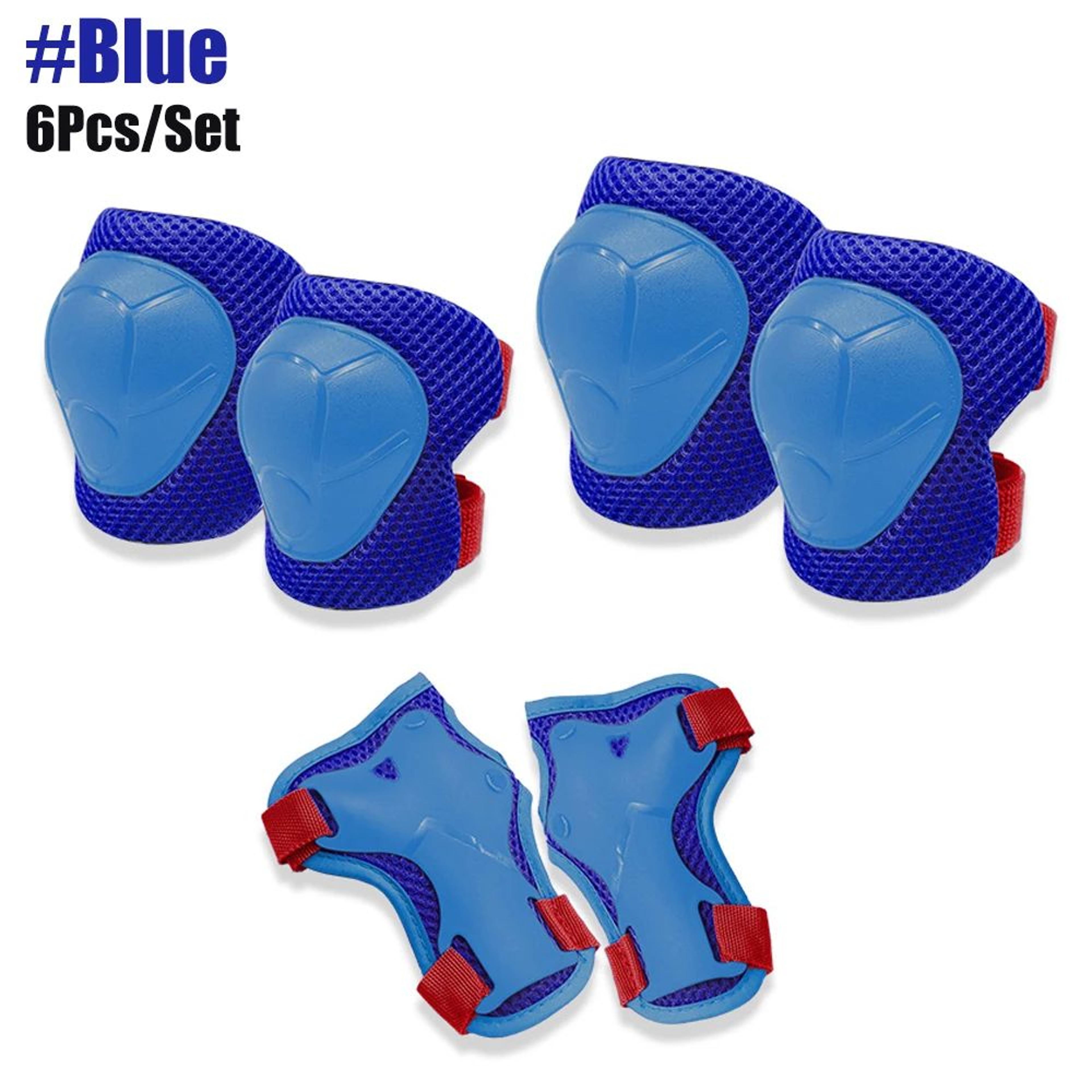 6pcs Kids Protective Gear Set  Adjustable Knee Pads Elbow Pads  Wrist Guards For Skating Cycling  S