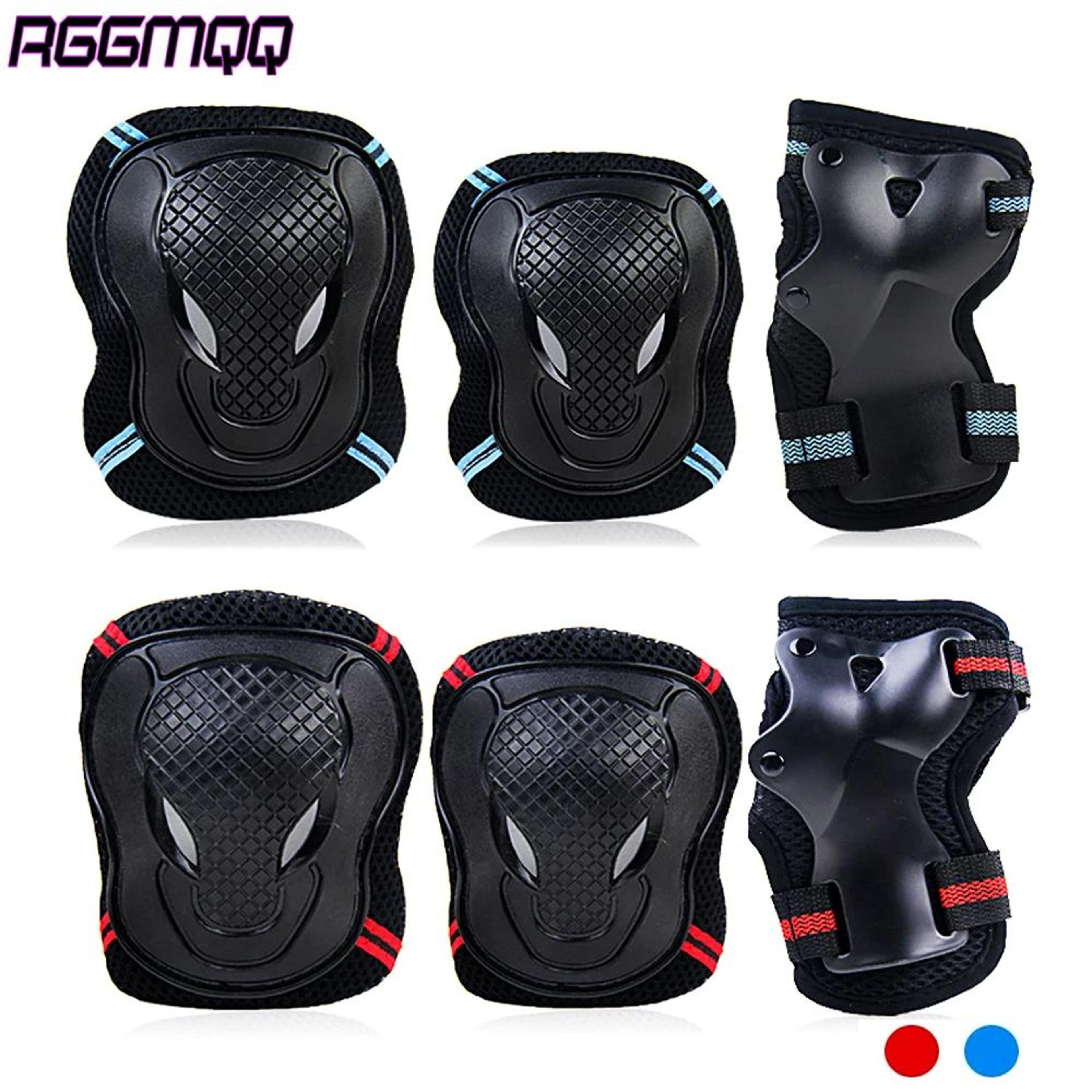 6pcs Kids  Adult Knee Elbow Pads Set  Protective Gear With Wrist Guards For Skateboarding Cycling S 4