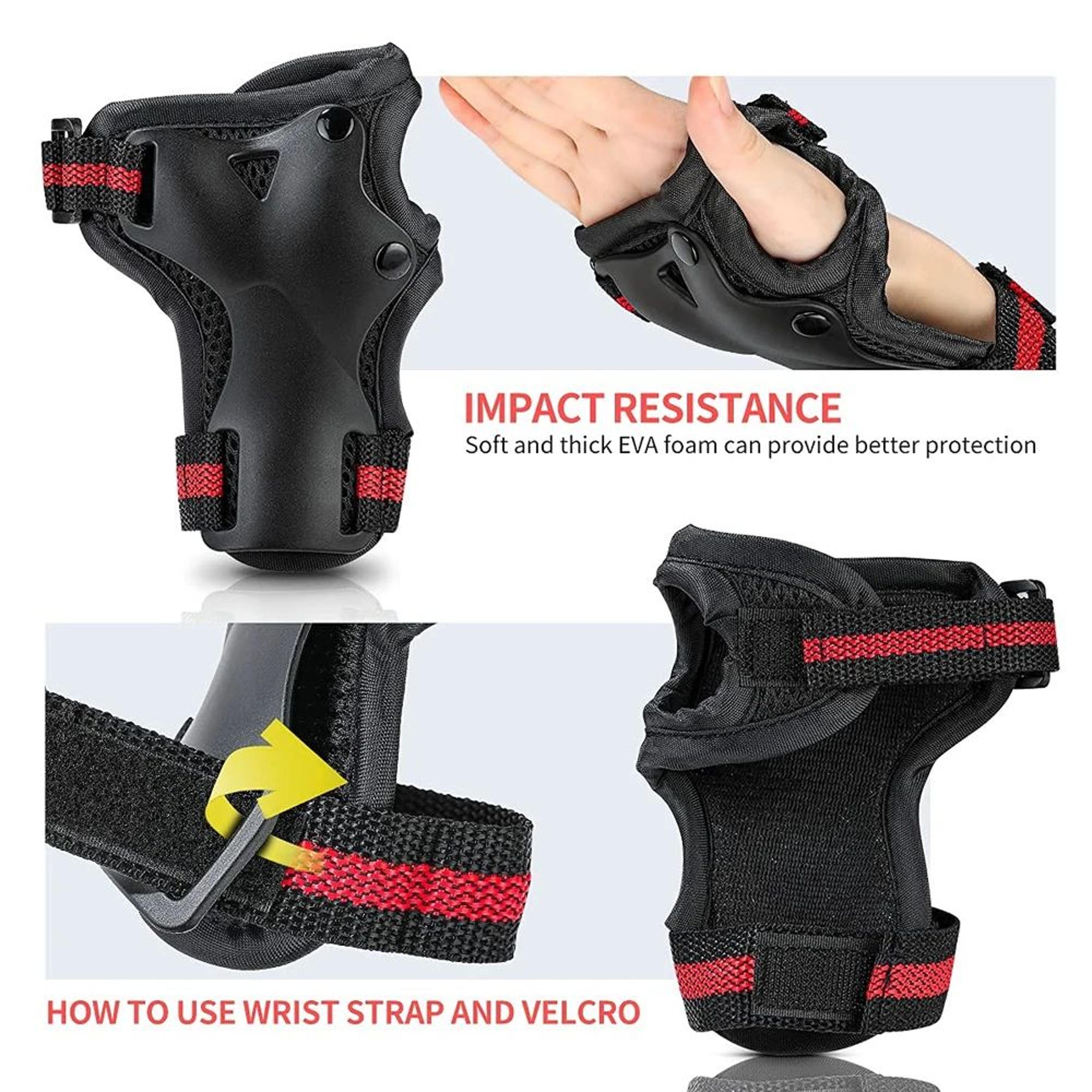 6pcs Kids  Adult Knee Elbow Pads Set  Protective Gear With Wrist Guards For Skateboarding Cycling S 1